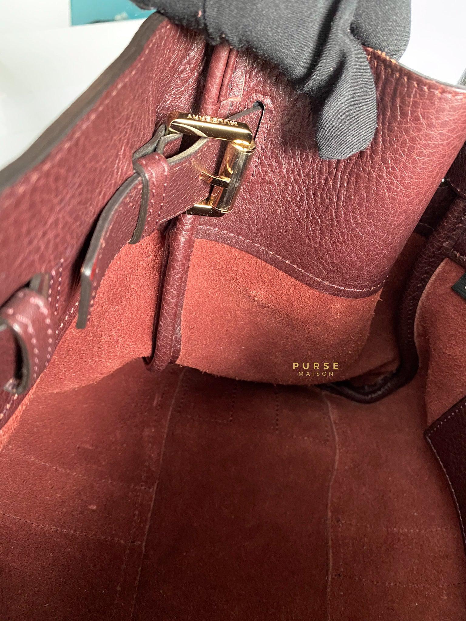 Mulberry Bayswater Oxblood Grained Leather Tote Bag