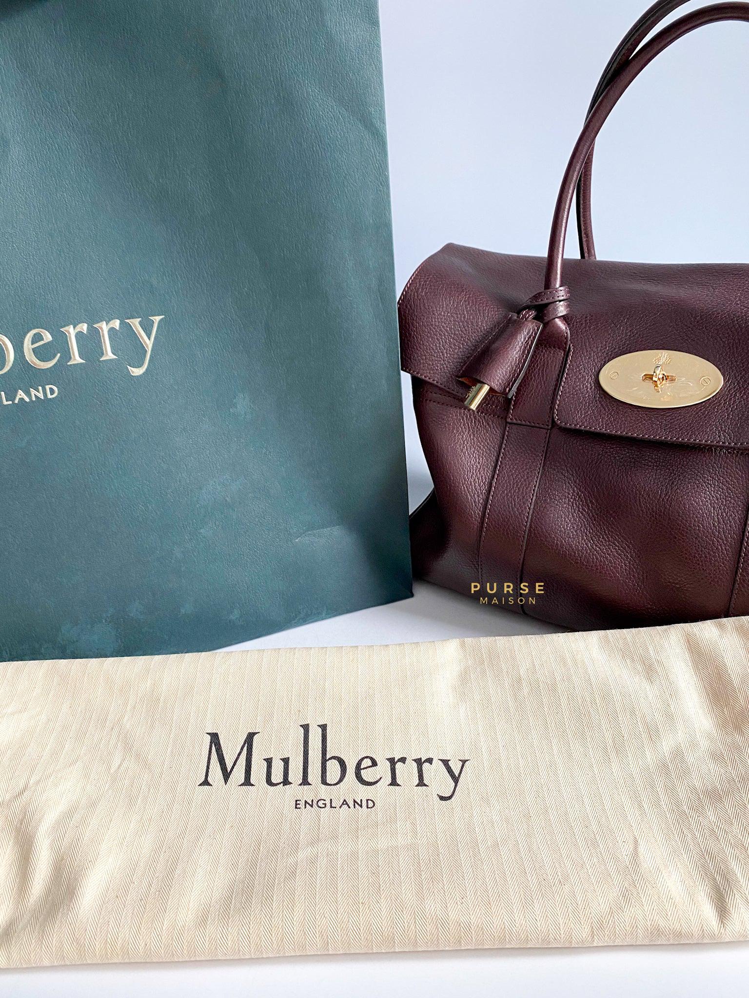 Mulberry Bayswater Oxblood Grained Leather Tote Bag