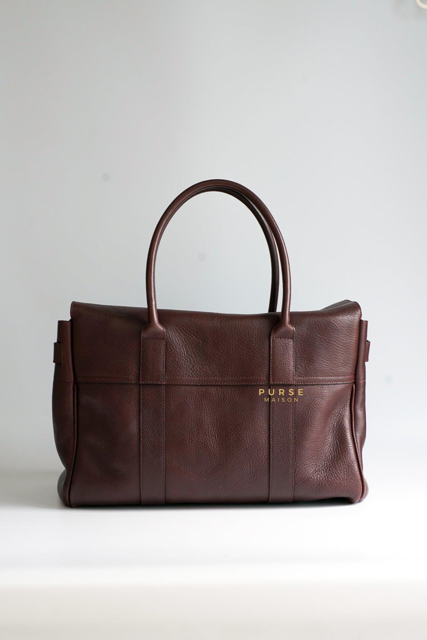 Mulberry Bayswater Oxblood Grained Leather Tote Bag