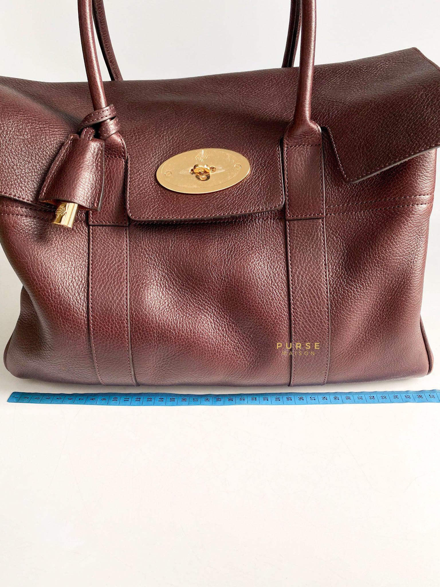 Mulberry Bayswater Oxblood Grained Leather Tote Bag