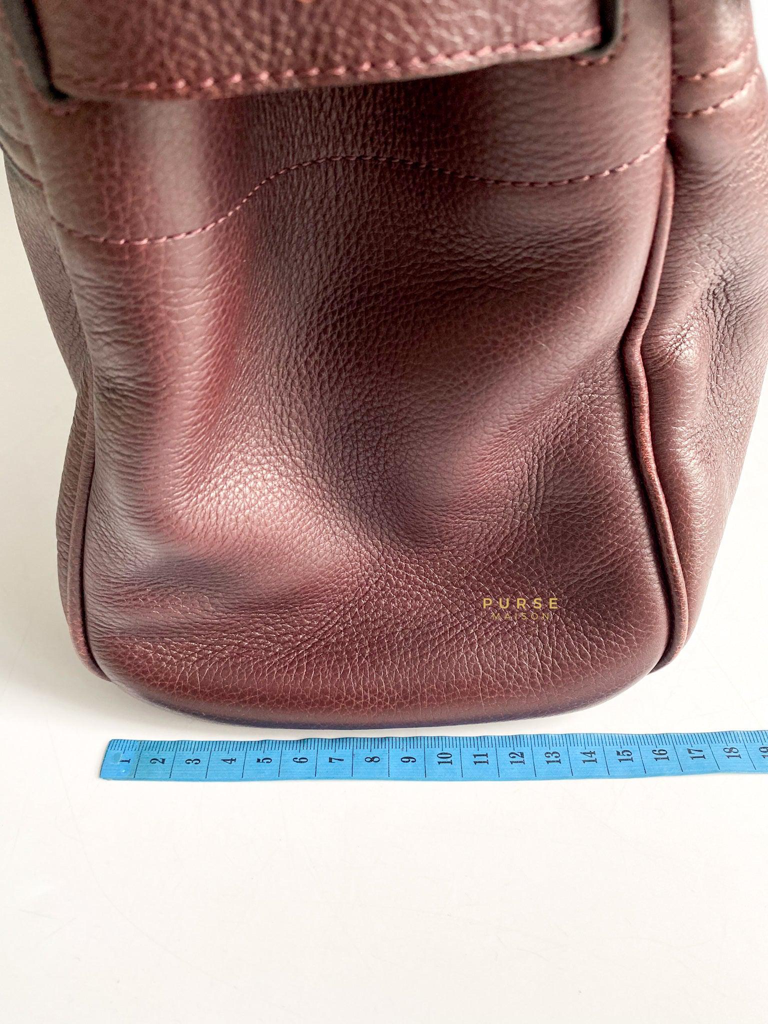 Mulberry Bayswater Oxblood Grained Leather Tote Bag