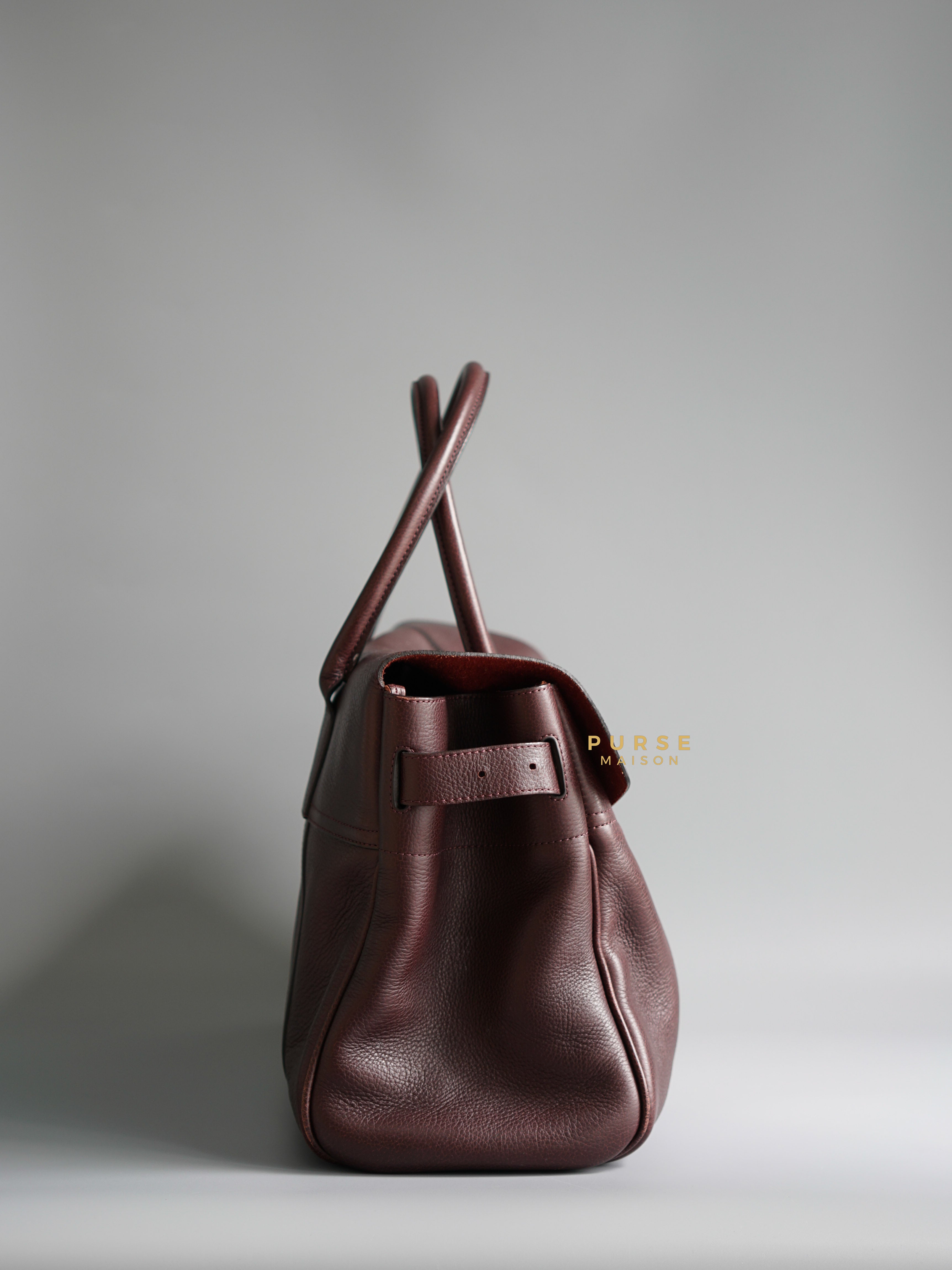 Mulberry Bayswater Oxblood Grained Leather Tote Bag | Purse Maison Luxury Bags Shop