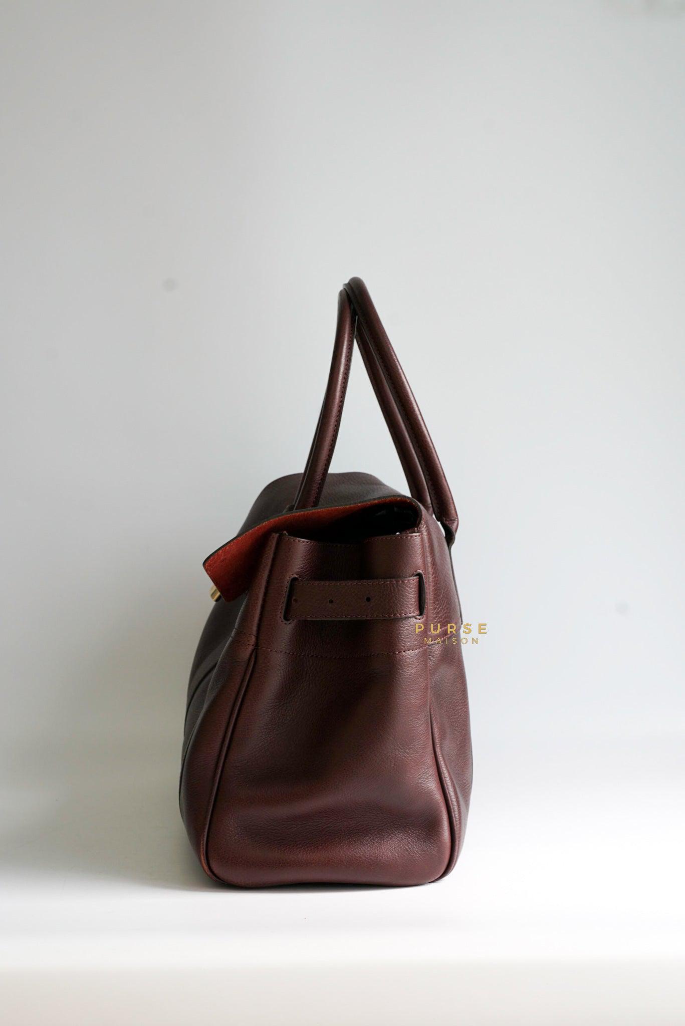 Mulberry Bayswater Oxblood Grained Leather Tote Bag