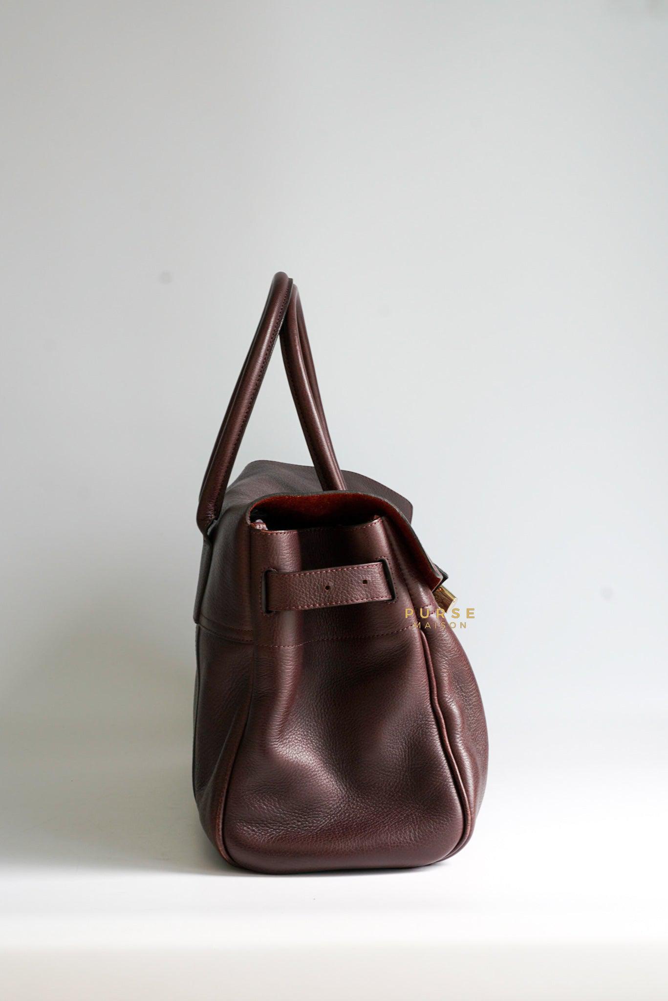 Mulberry Bayswater Oxblood Grained Leather Tote Bag