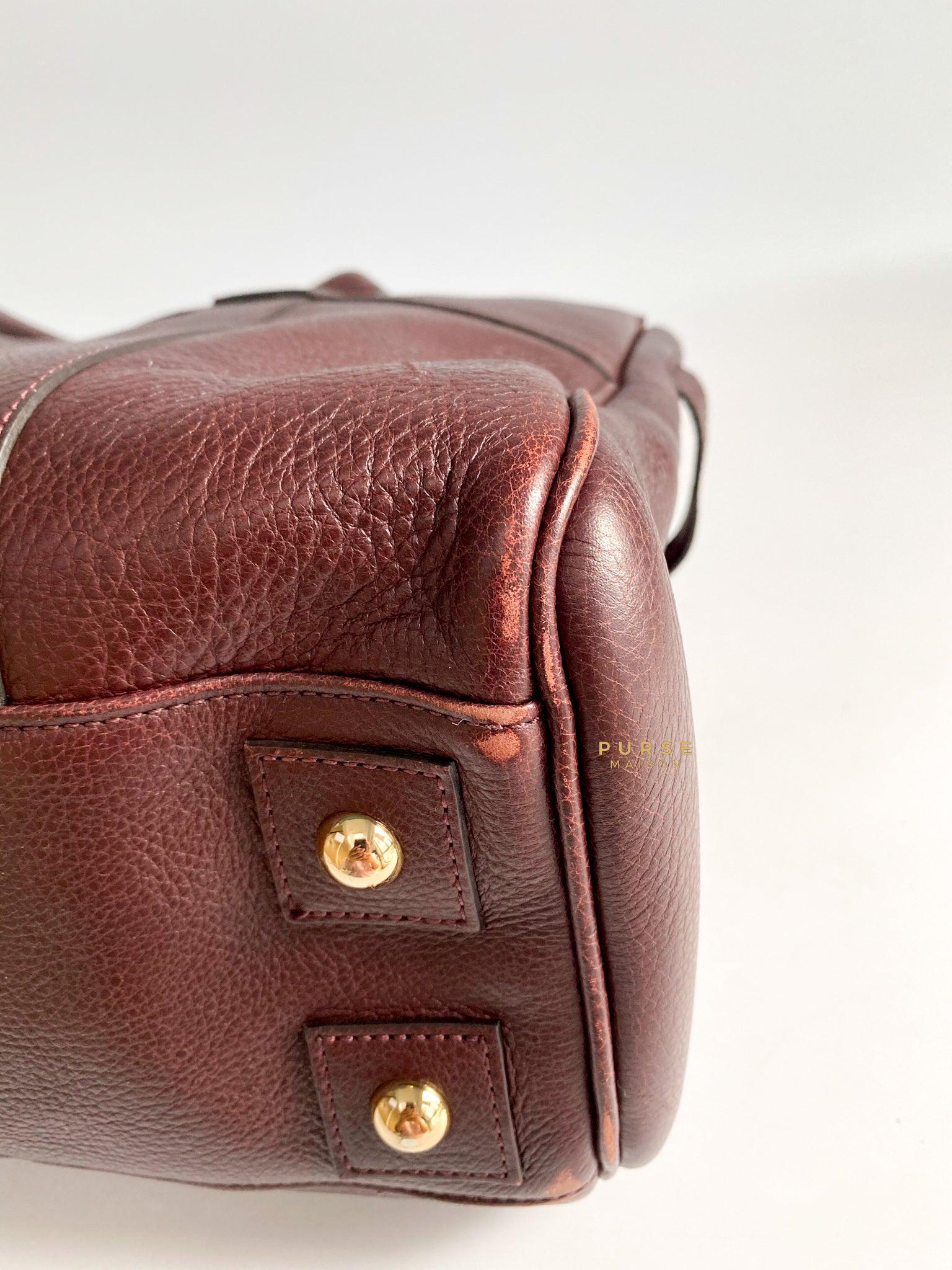 Mulberry Bayswater Oxblood Grained Leather Tote Bag