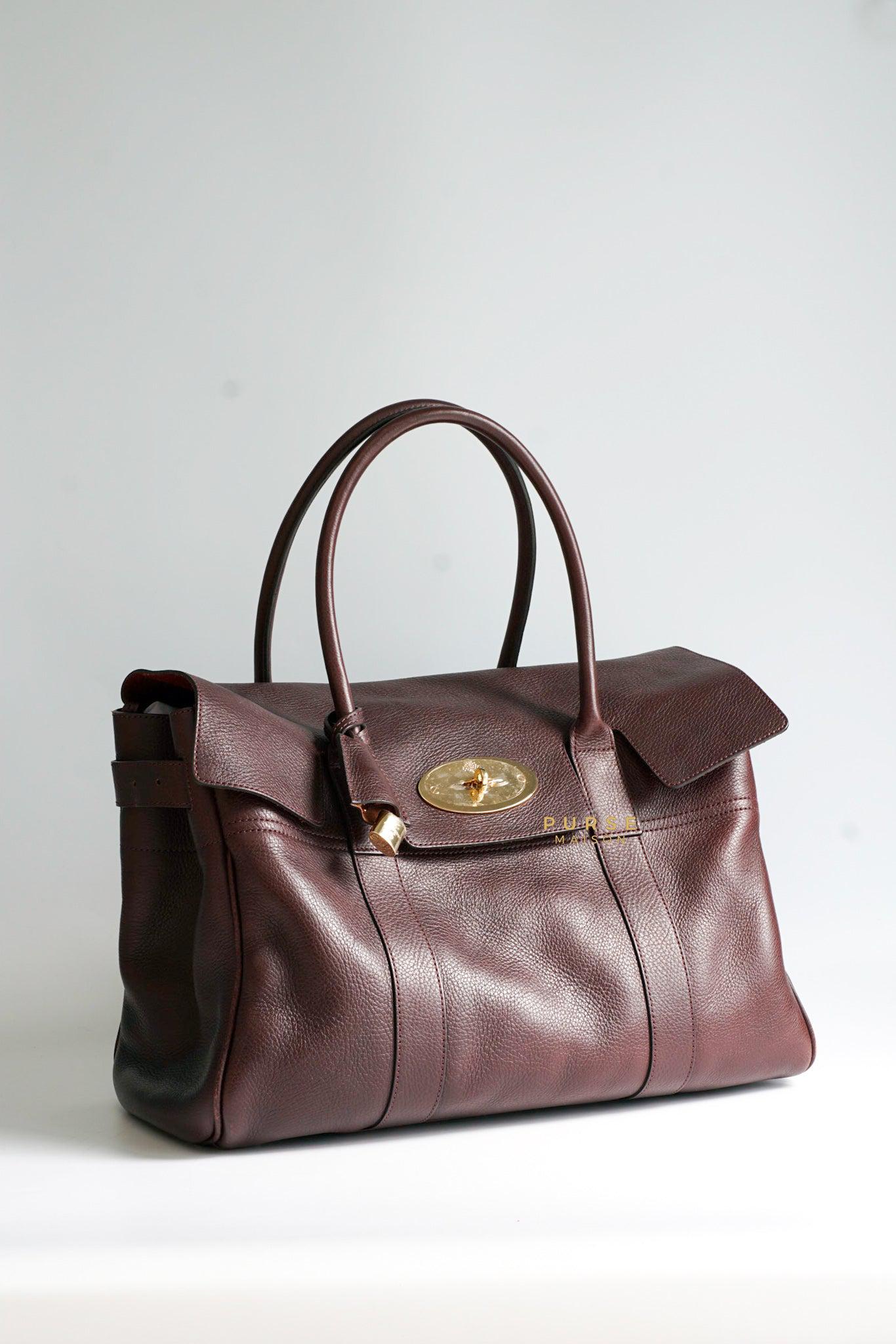 Mulberry Bayswater Oxblood Grained Leather Tote Bag