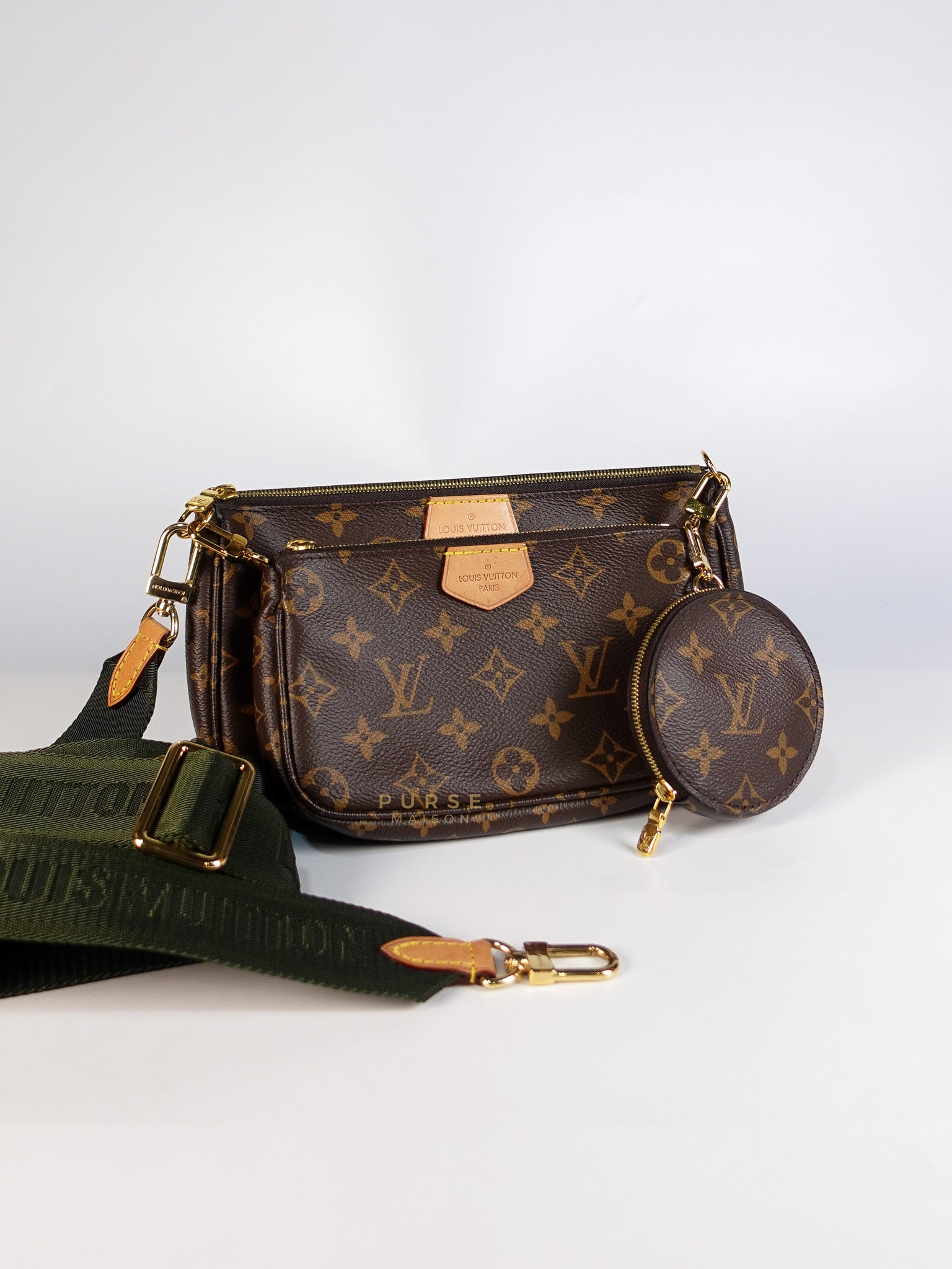 Multi Pochette Accessoires Monogram Canvas & Khaki Strap(Date Code: SP5108) | Purse Maison Luxury Bags Shop