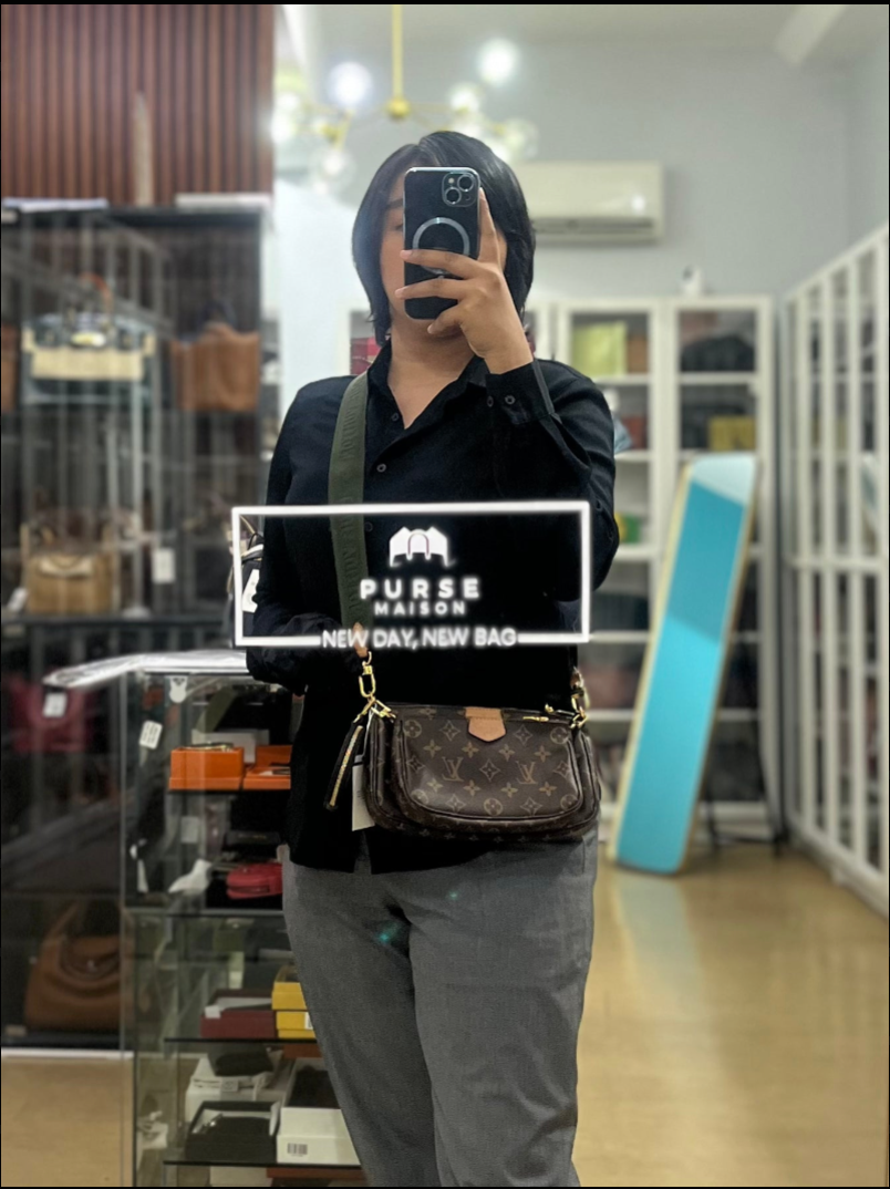Multi Pochette Accessoires Monogram Canvas & Khaki Strap(Date Code: SP5108) | Purse Maison Luxury Bags Shop