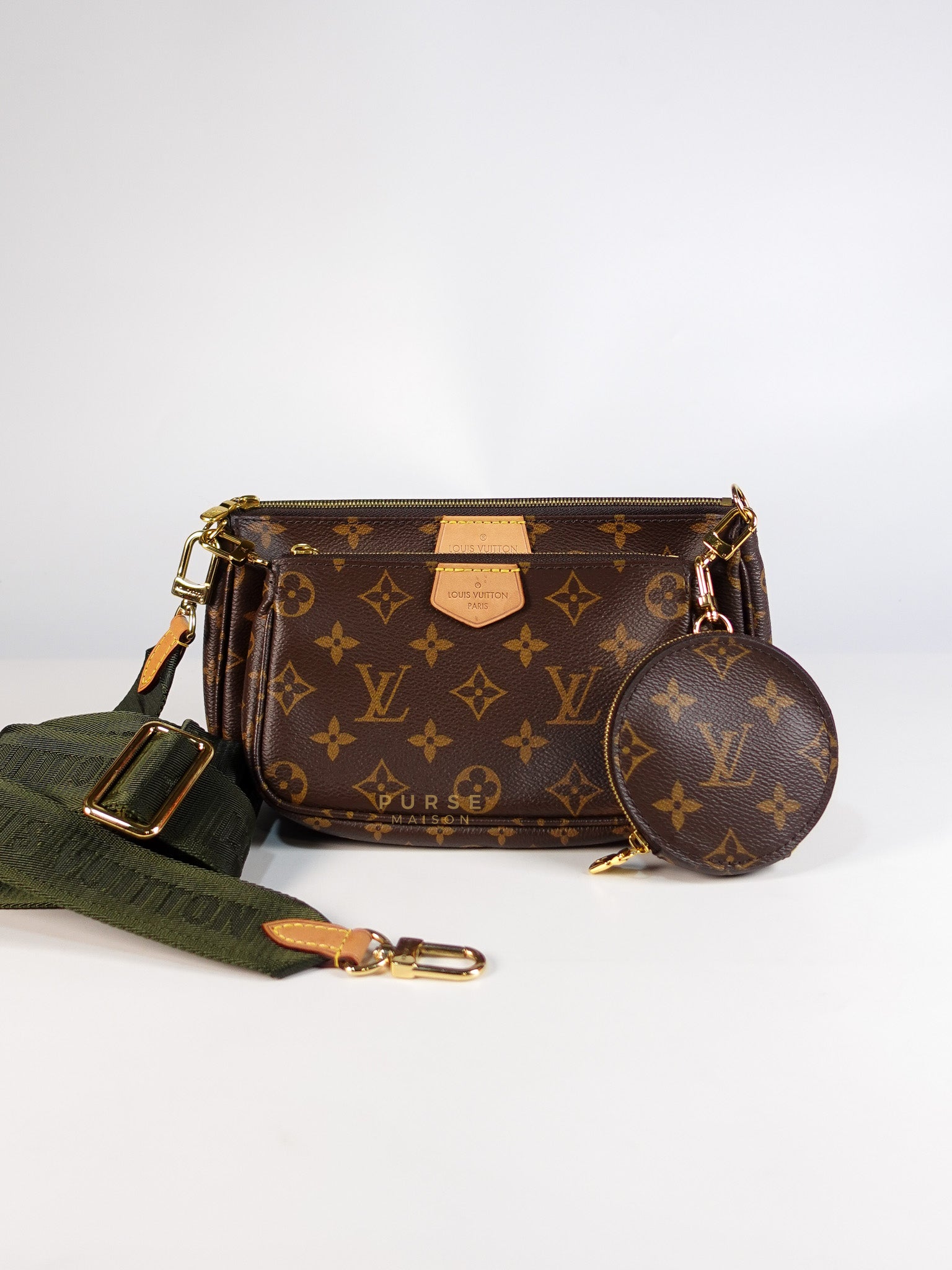 Multi Pochette Accessoires Monogram Canvas & Khaki Strap(Date Code: SP5108) | Purse Maison Luxury Bags Shop