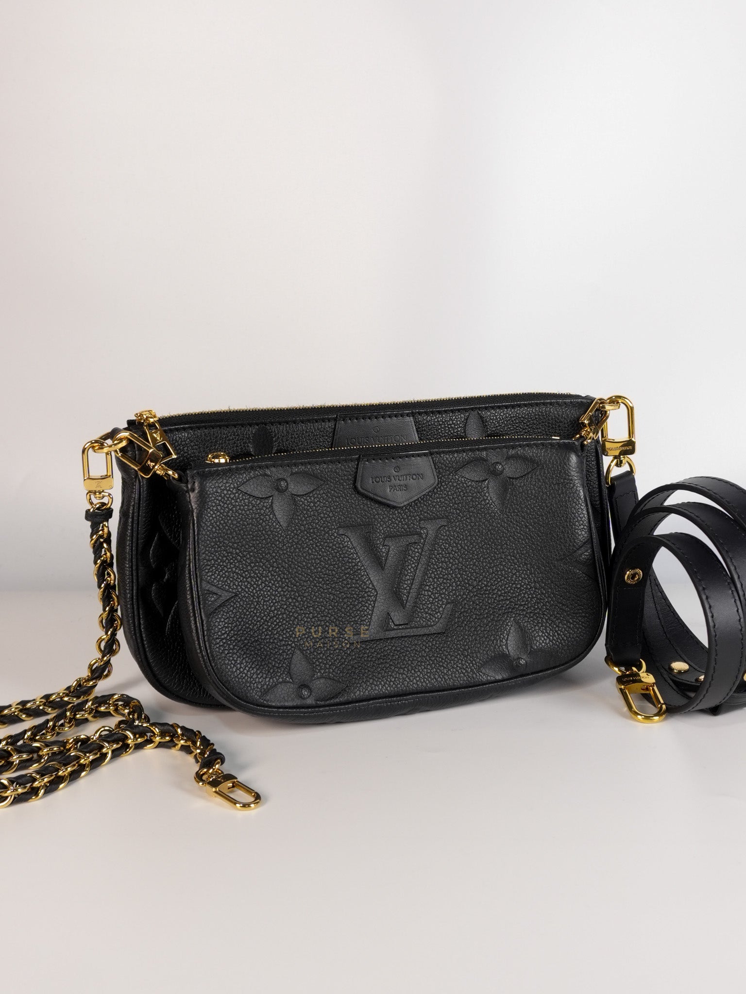 Multi Pochette in Noir Empreinte Leather (Microchip) | Purse Maison Luxury Bags Shop
