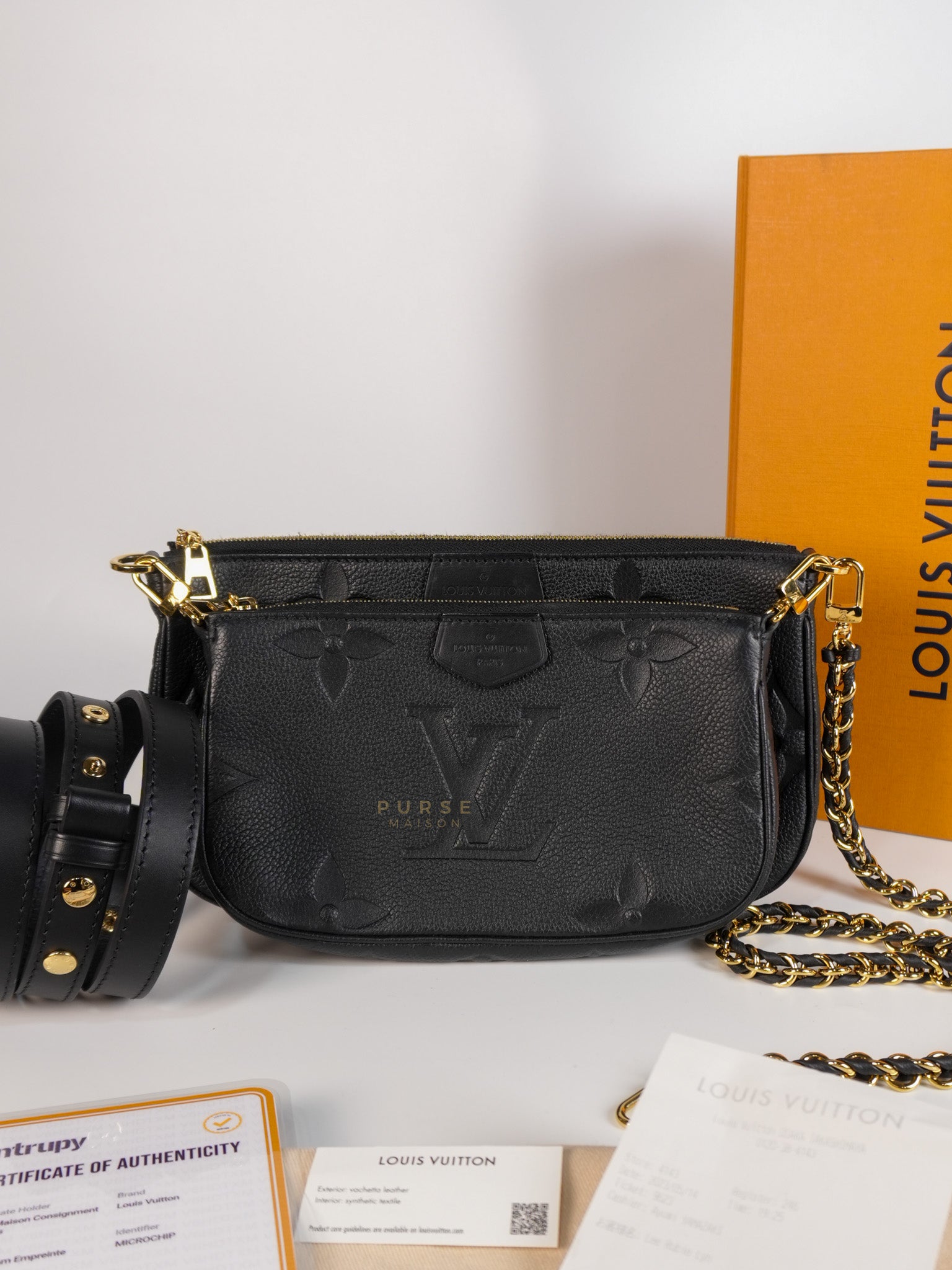 Multi Pochette in Noir Empreinte Leather (Microchip) | Purse Maison Luxury Bags Shop