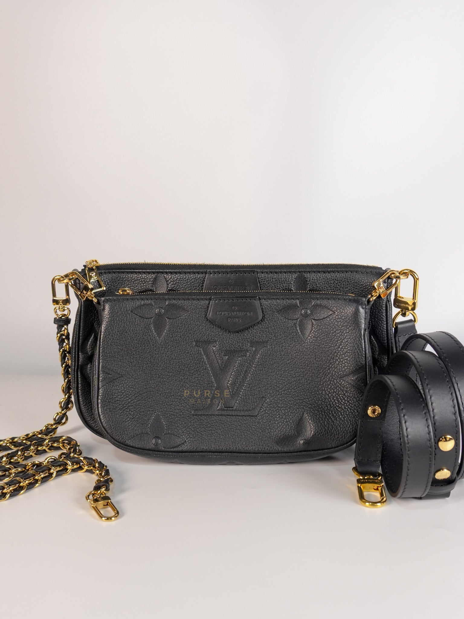 Multi Pochette in Noir Empreinte Leather (Microchip) | Purse Maison Luxury Bags Shop