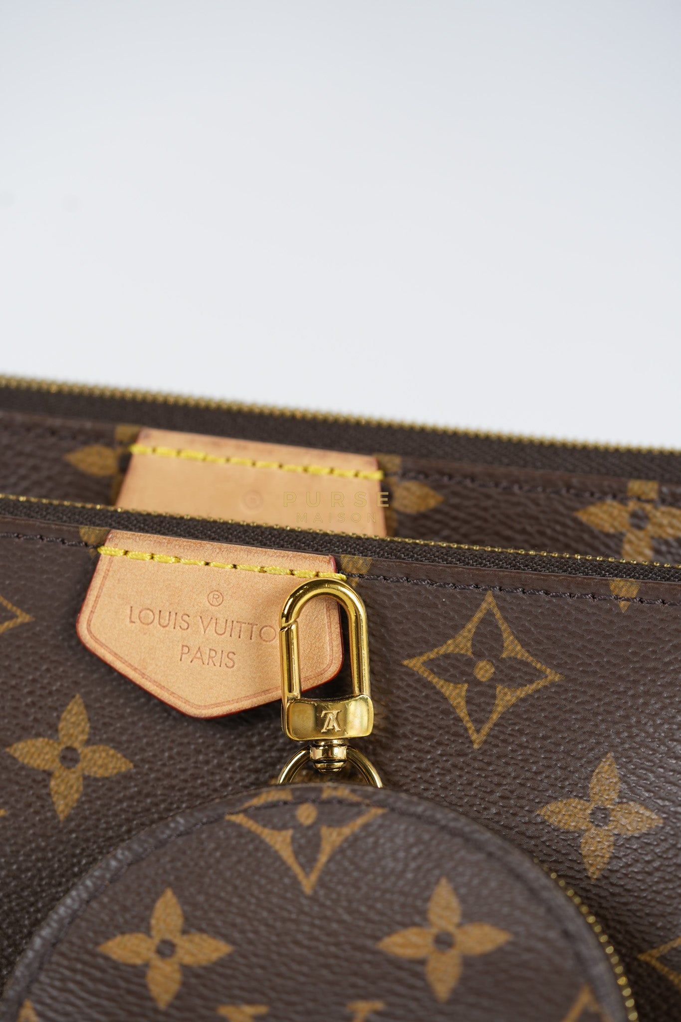 Multi Pochette Shoulder Bag in Monogram Canvas & Gold Hardware Microchip | Purse Maison Luxury Bags Shop