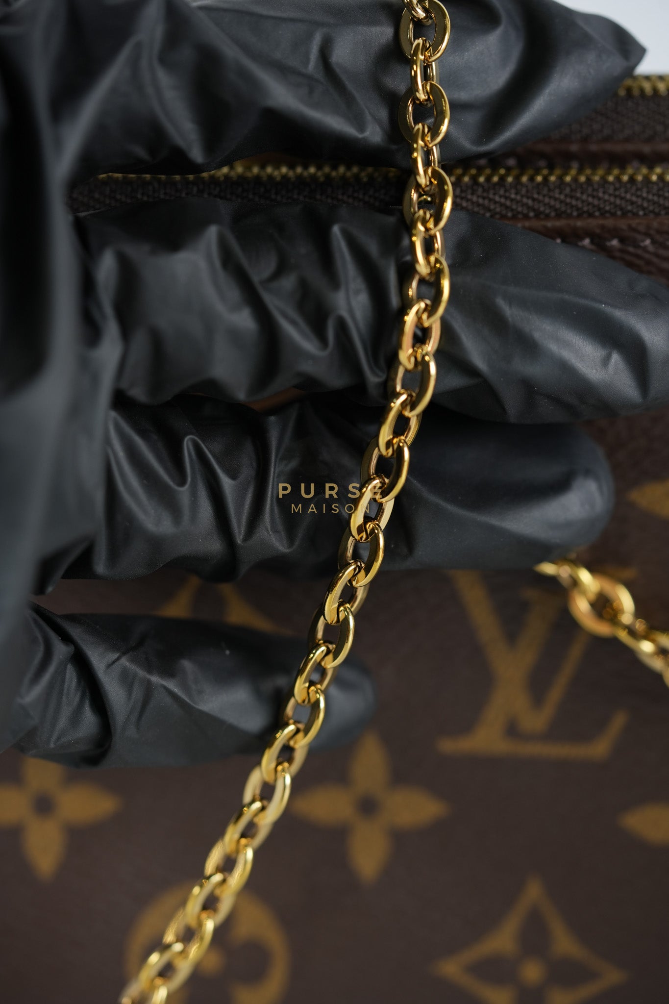 Multi Pochette Shoulder Bag in Monogram Canvas & Gold Hardware Microchip | Purse Maison Luxury Bags Shop