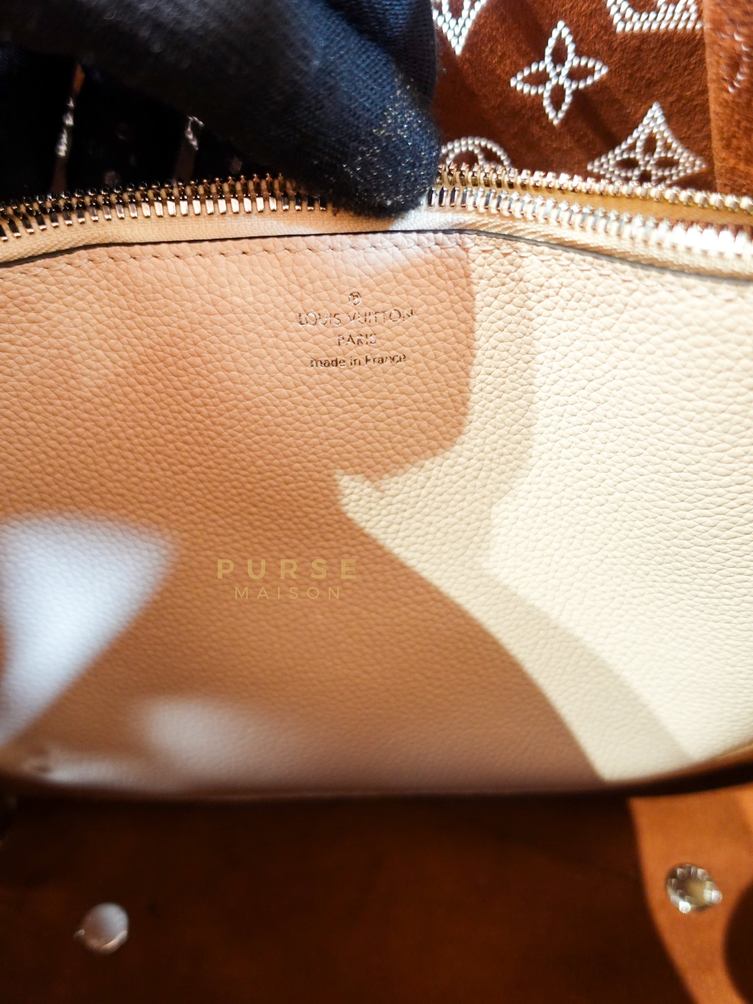 Muria Bag in Crème Mahina Leather (Microchip) | Purse Maison Luxury Bags Shop