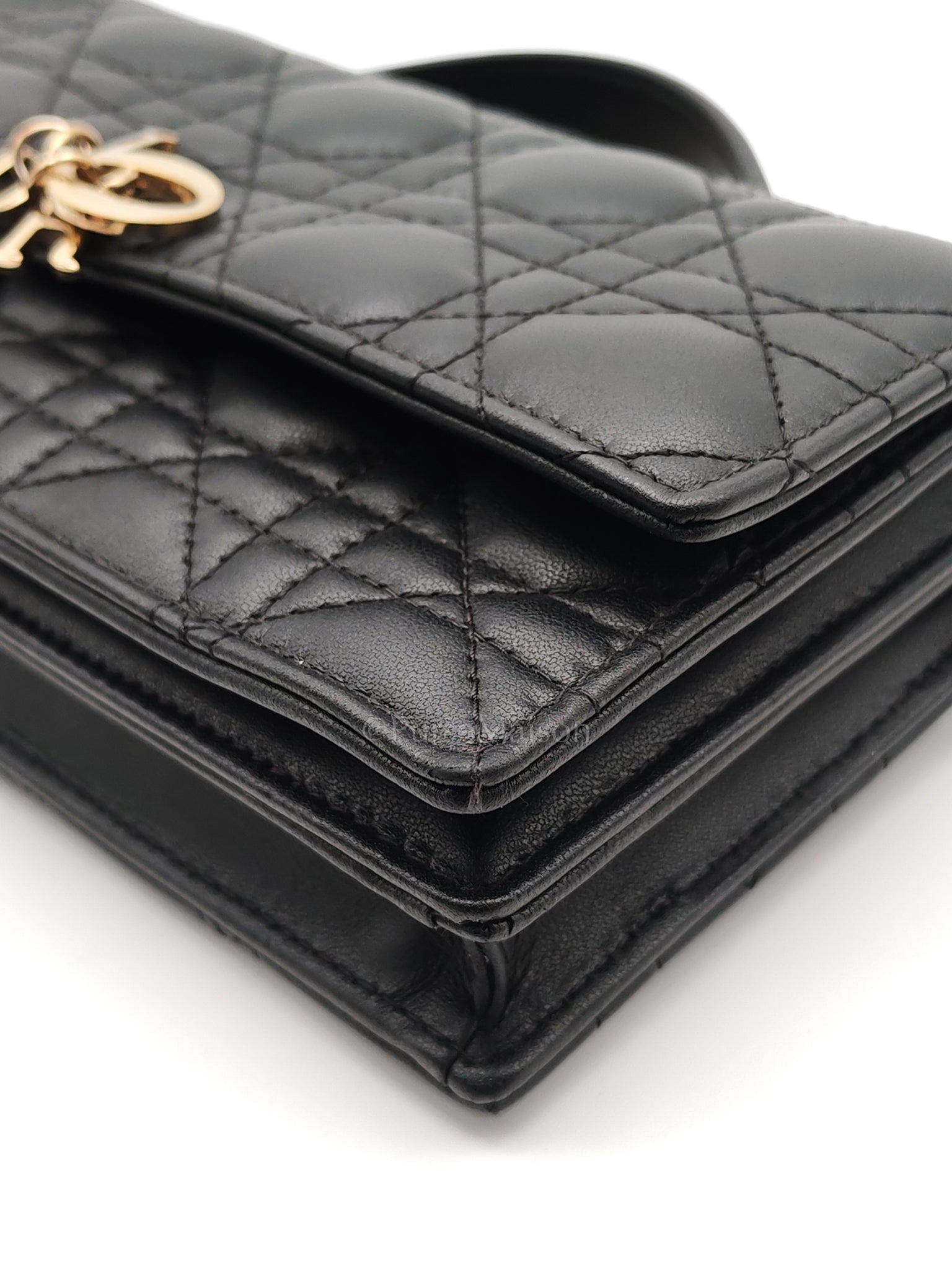 My Dior Mini Top Handle in Black Cannage Calfskin Leather Chain Strap Bag | Purse Maison Luxury Bags Shop