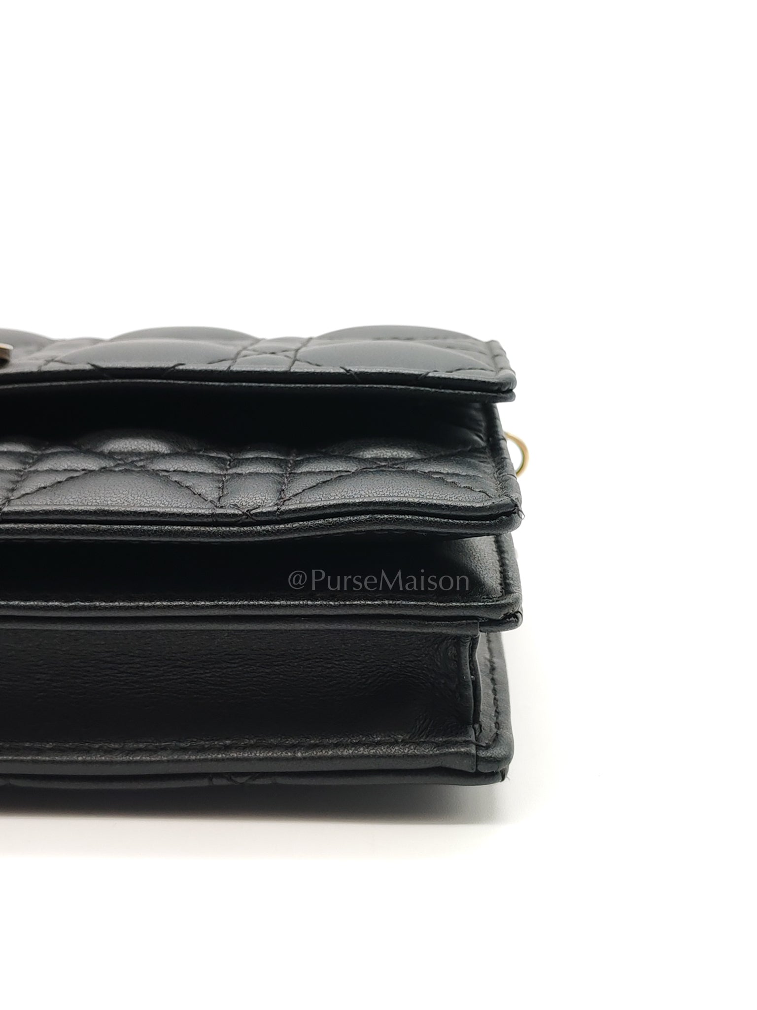 My Dior Mini Top Handle in Black Cannage Calfskin Leather Chain Strap Bag | Purse Maison Luxury Bags Shop