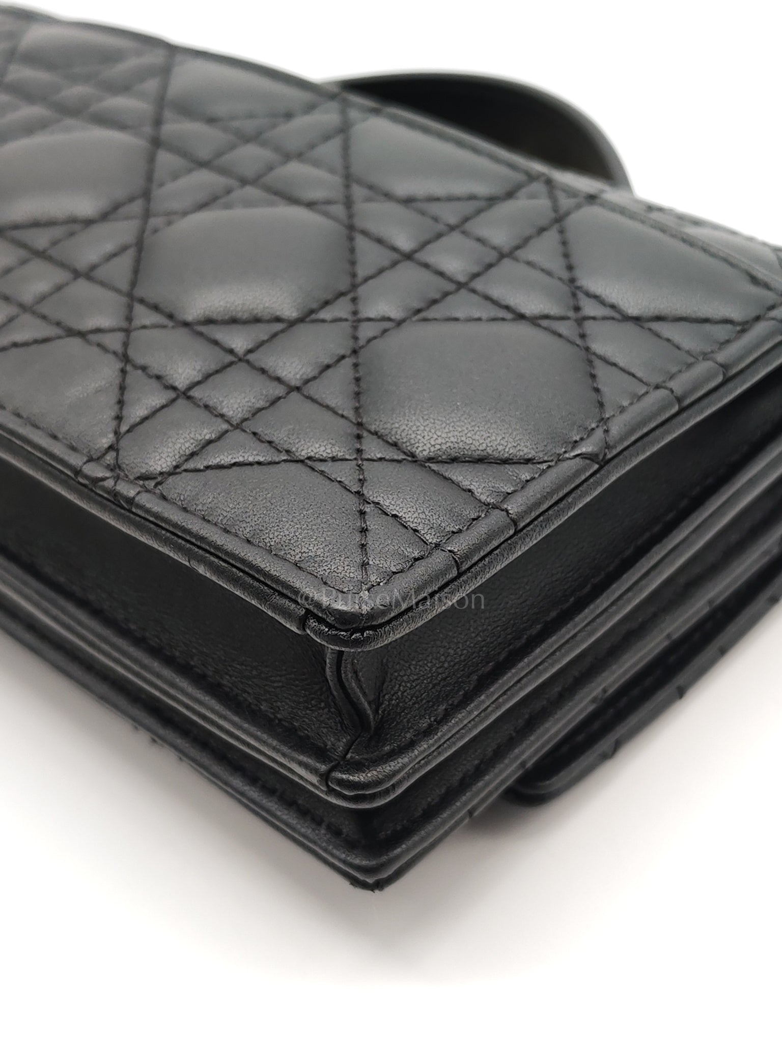 My Dior Mini Top Handle in Black Cannage Calfskin Leather Chain Strap Bag | Purse Maison Luxury Bags Shop