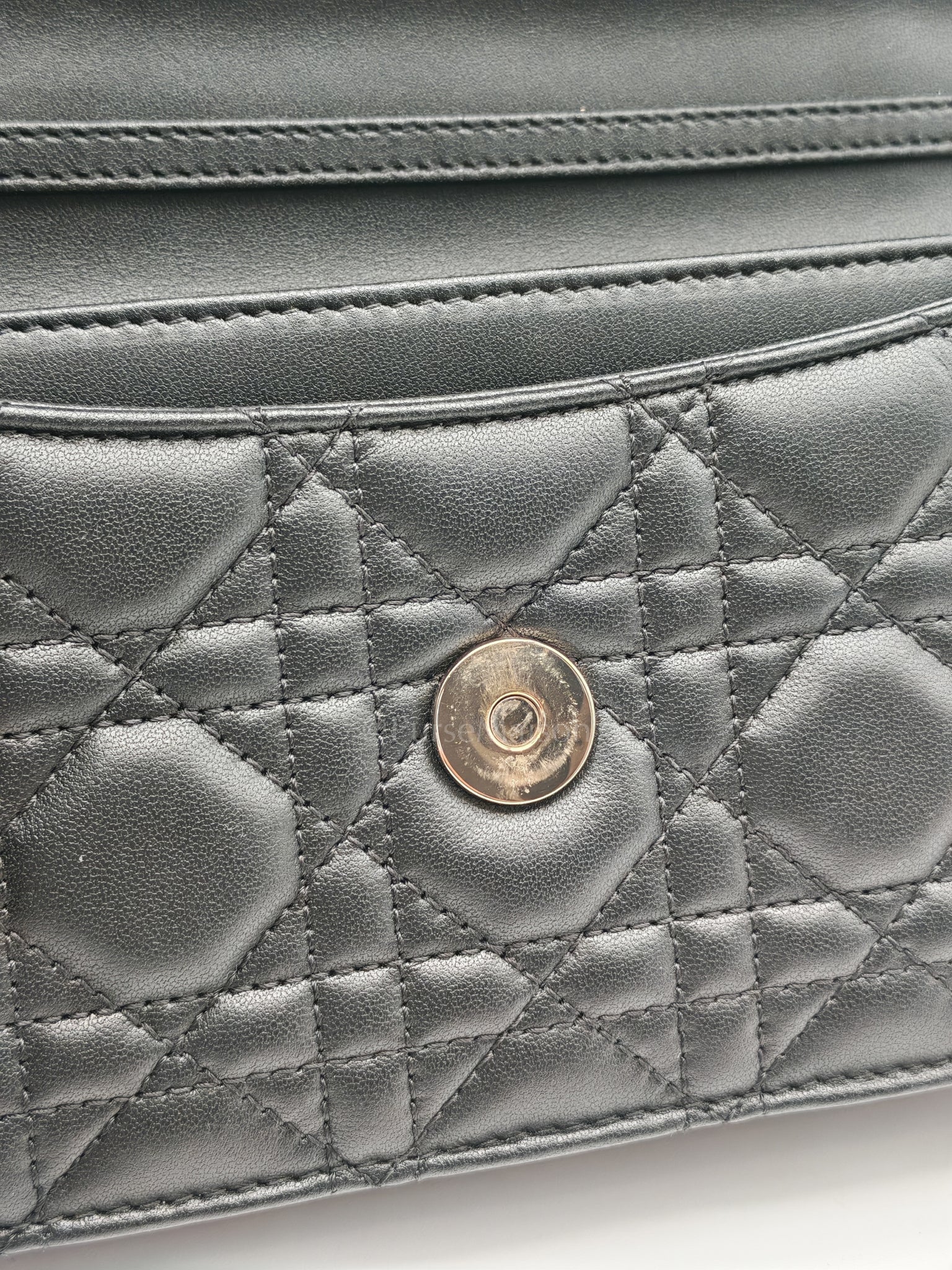 My Dior Mini Top Handle in Black Cannage Calfskin Leather Chain Strap Bag | Purse Maison Luxury Bags Shop