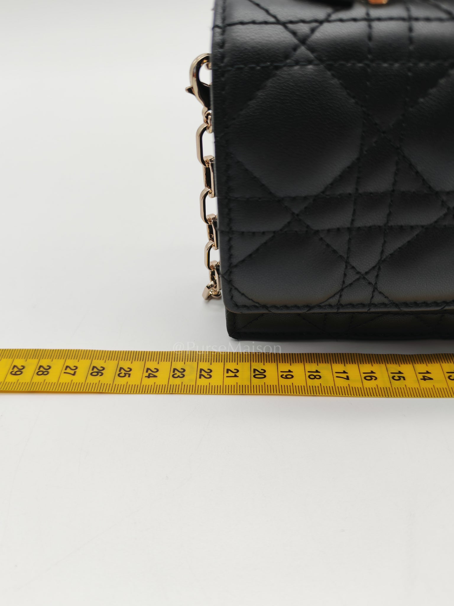 My Dior Mini Top Handle in Black Cannage Calfskin Leather Chain Strap Bag | Purse Maison Luxury Bags Shop