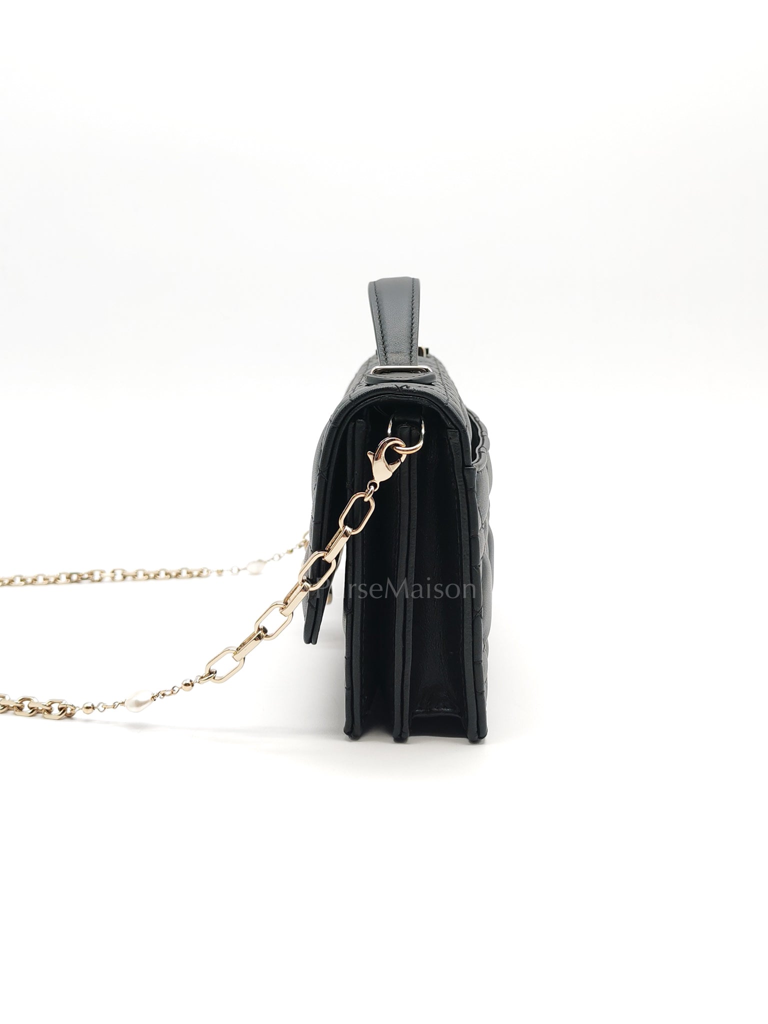 My Dior Mini Top Handle in Black Cannage Calfskin Leather Chain Strap Bag | Purse Maison Luxury Bags Shop