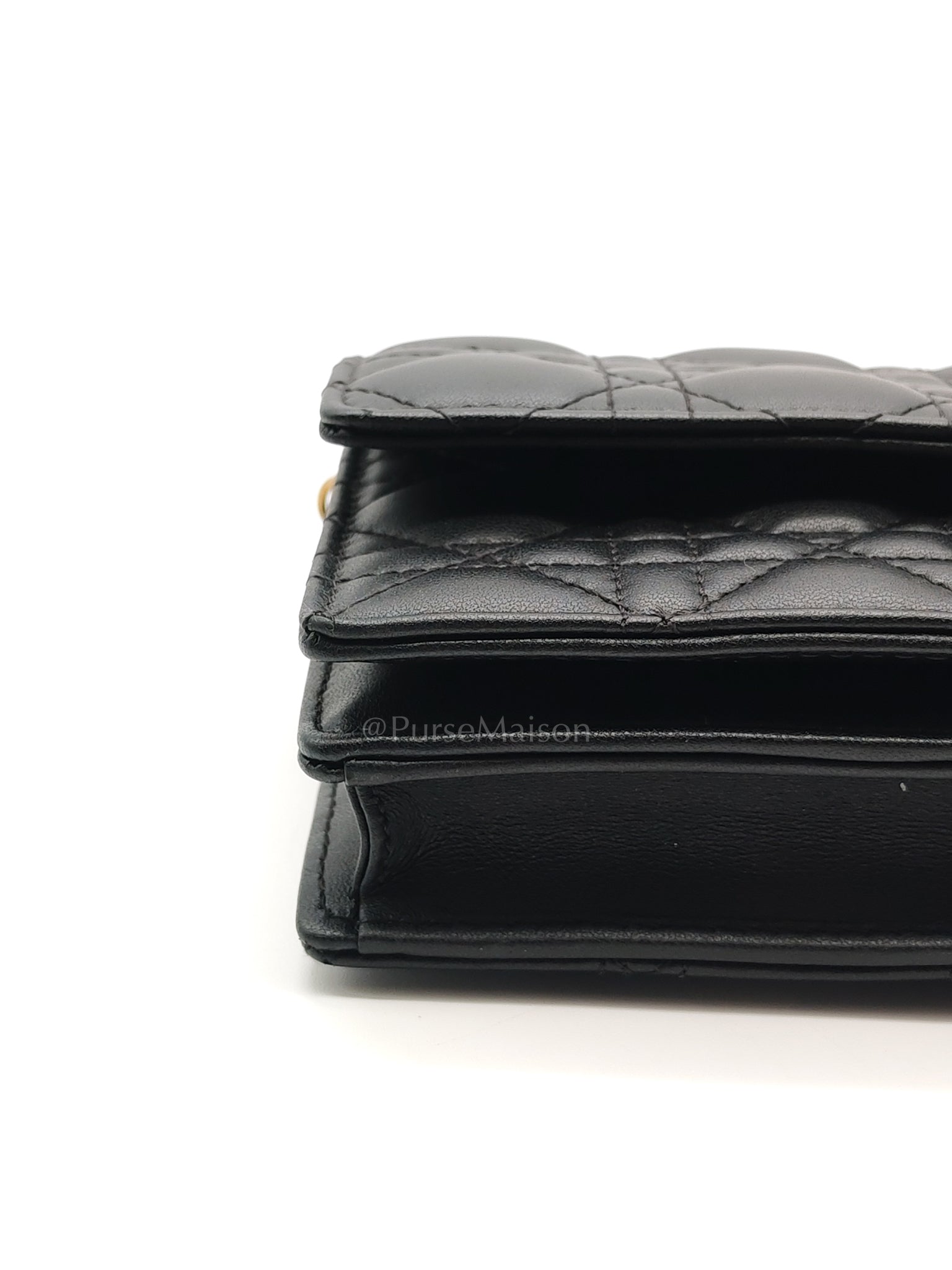 My Dior Mini Top Handle in Black Cannage Calfskin Leather Chain Strap Bag | Purse Maison Luxury Bags Shop
