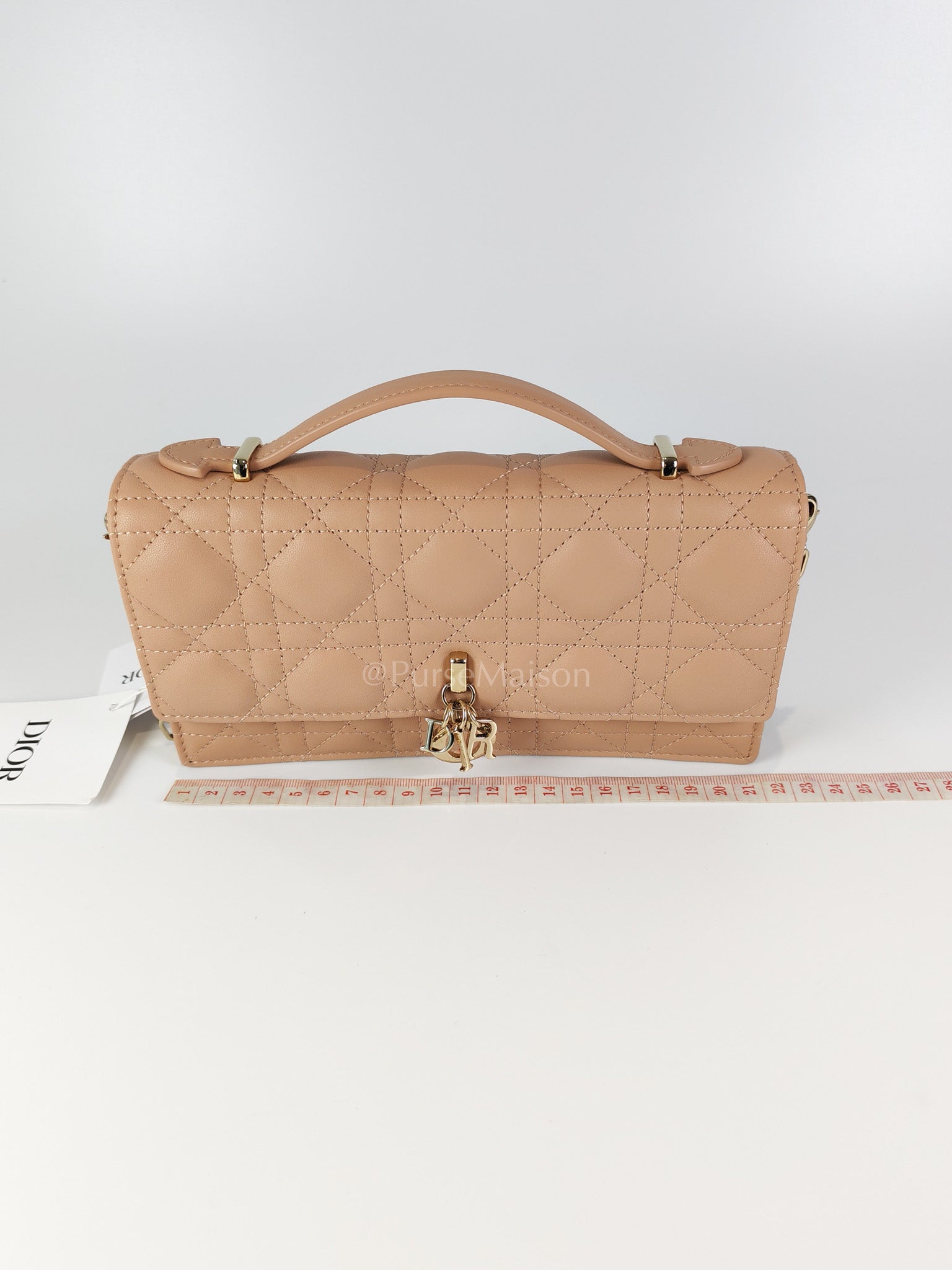 My Dior Top Handle Bag Mini in Blush Pink Quilted Cannage Leather & Light Gold Hardware | Purse Maison Luxury Bags Shop