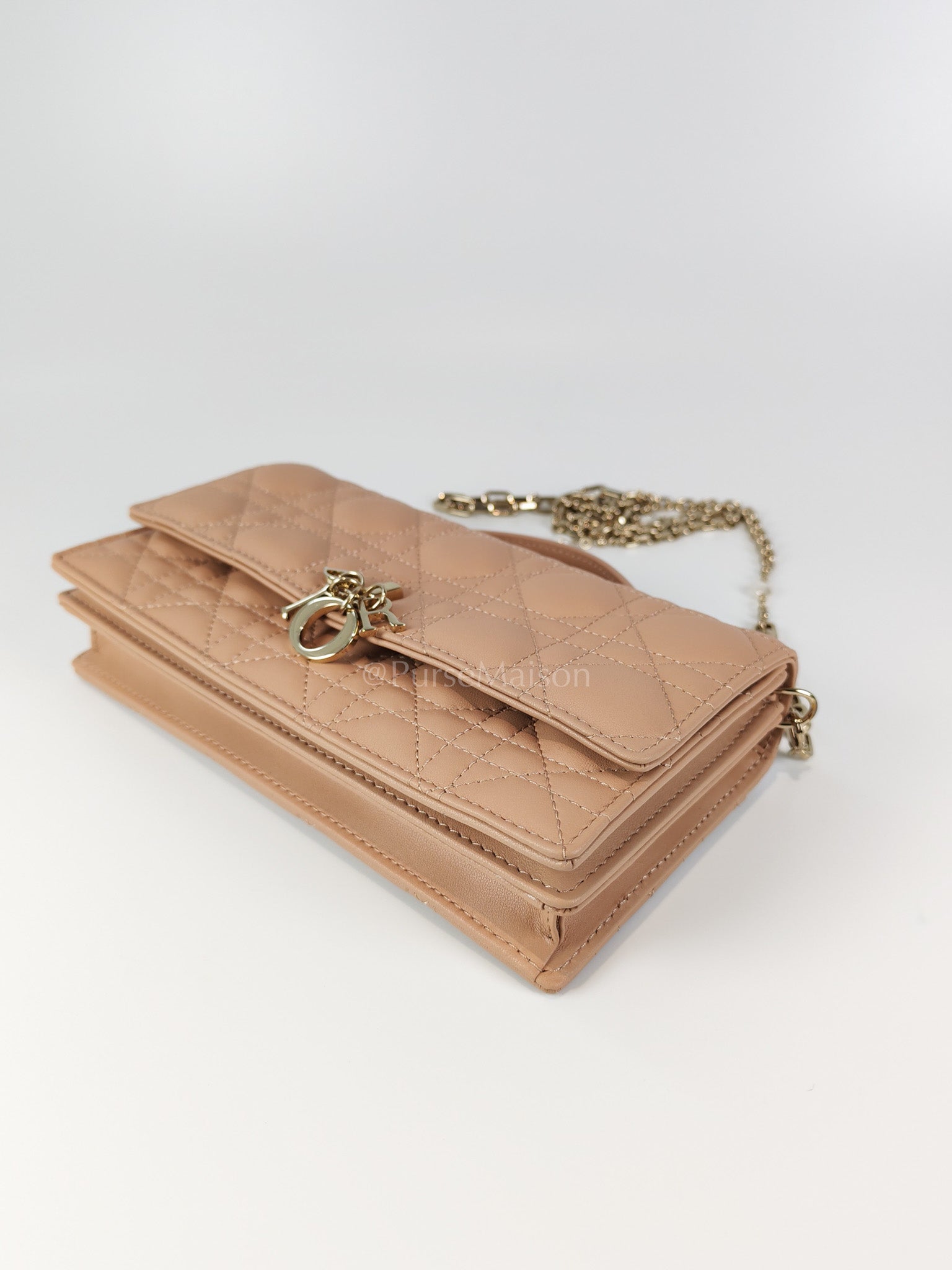 My Dior Top Handle Bag Mini in Blush Pink Quilted Cannage Leather & Light Gold Hardware | Purse Maison Luxury Bags Shop