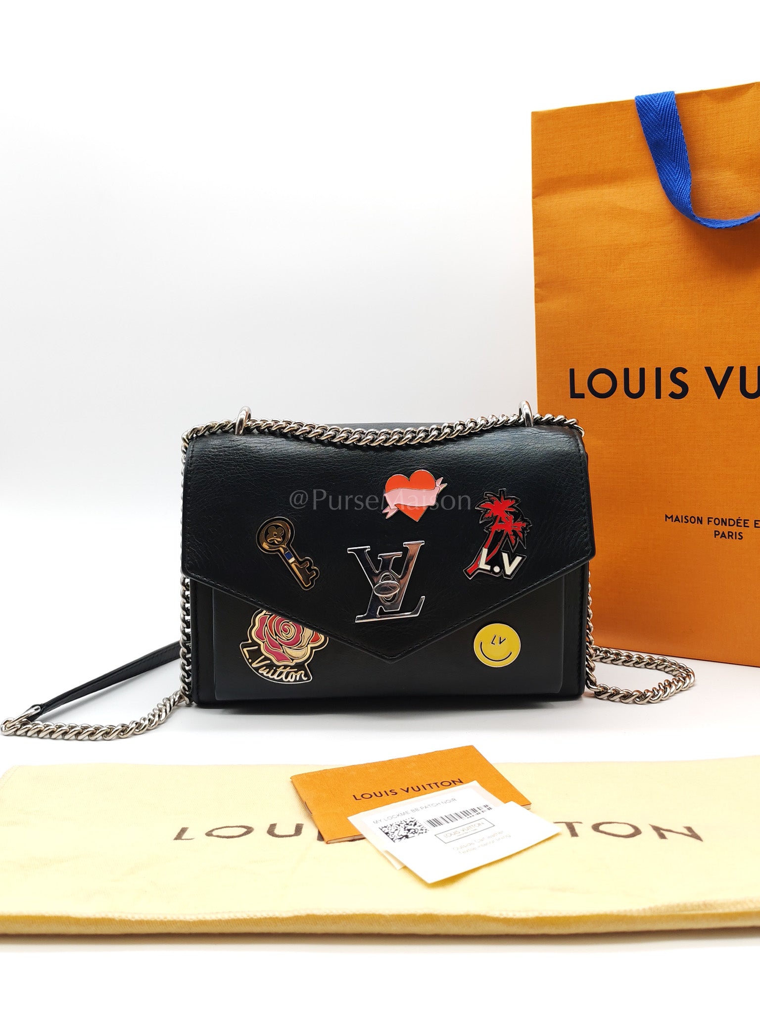 My Lock Me Limited Edition Pin Embellished Calfskin Leather Shoulder Bag (Date Code: AR3108) | Purse Maison Luxury Bags Shop