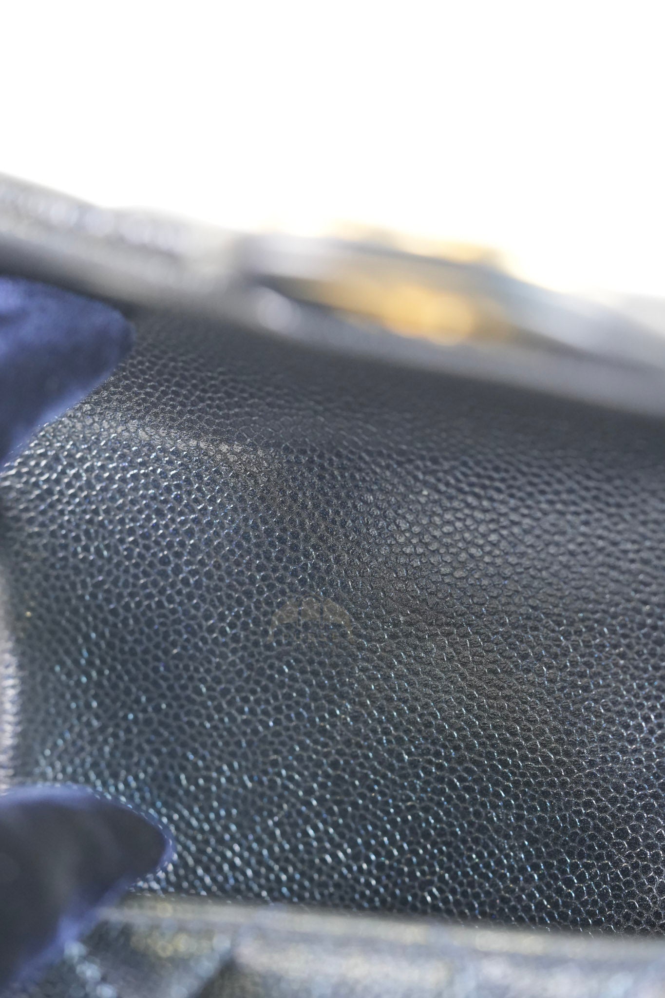 My Perfect Mini Iridescent Navy Blue in Quilted Caviar Leather and Aged Gold Hardware (Microchip) | Purse Maison Luxury Bags Shop