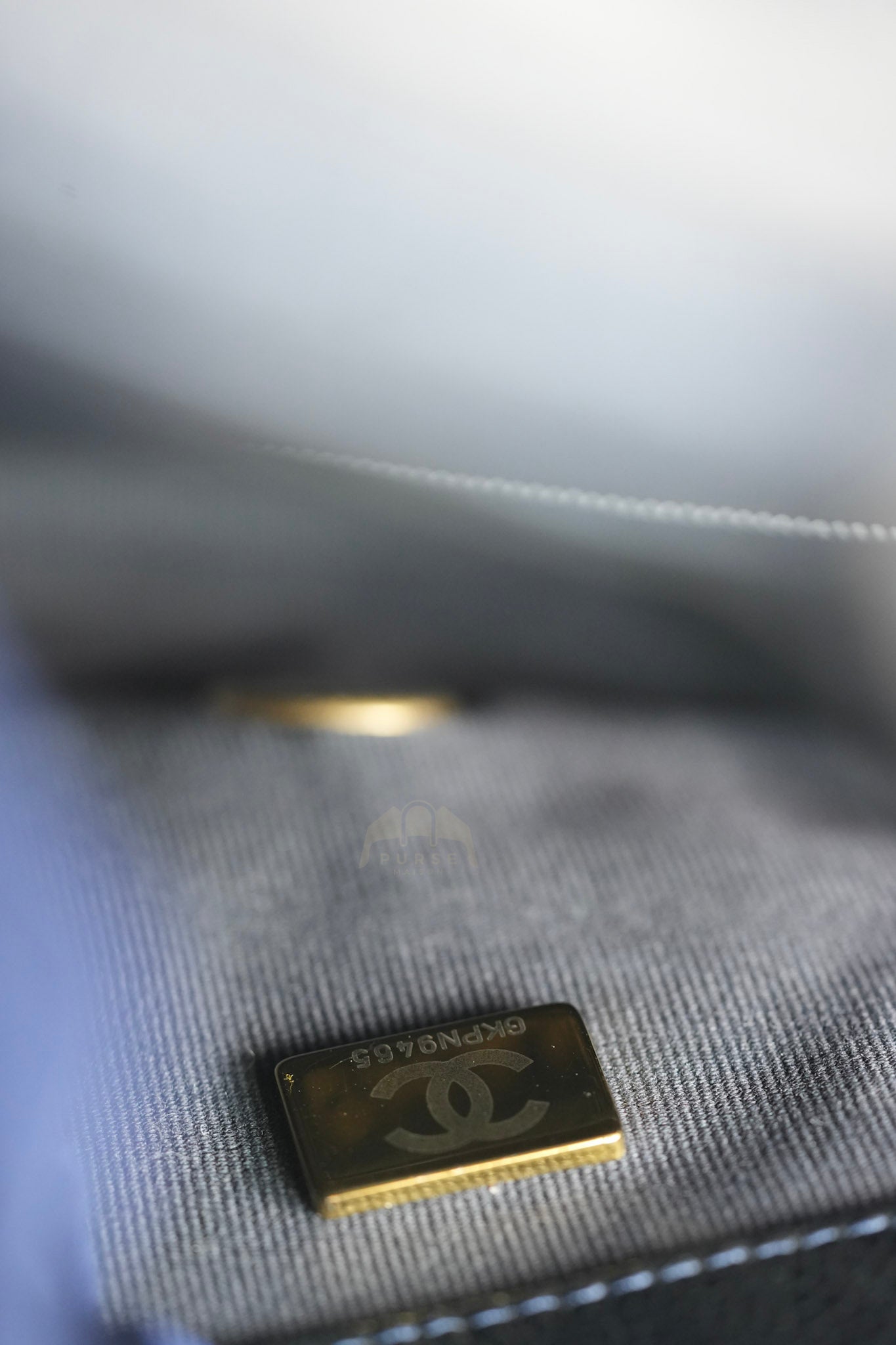 My Perfect Mini Iridescent Navy Blue in Quilted Caviar Leather and Aged Gold Hardware (Microchip) | Purse Maison Luxury Bags Shop