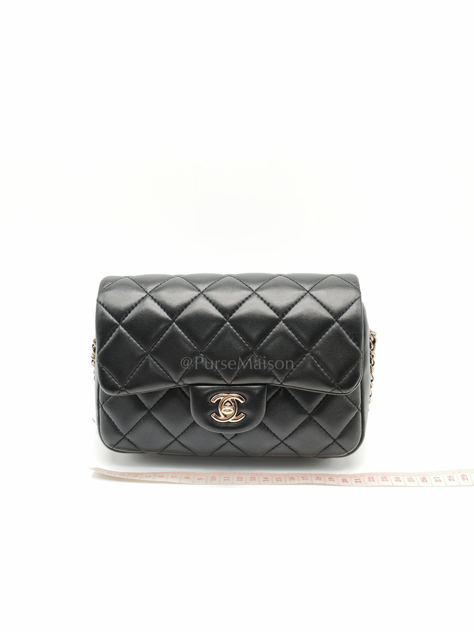 My Precious Pearls Chain Flap in Black Lambskin and Light Gold Hardware Series 29 | Purse Maison Luxury Bags Shop