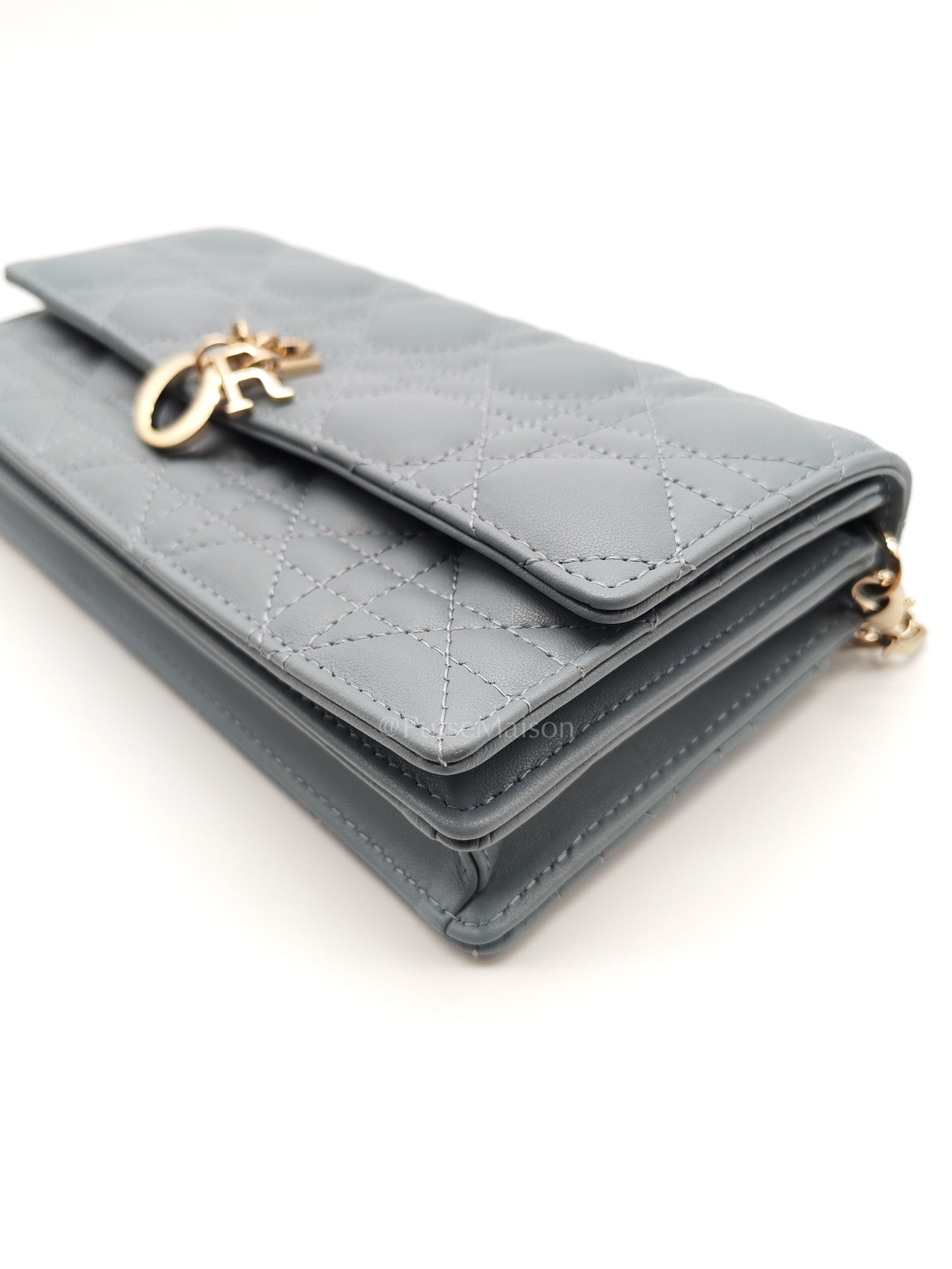 My Dior Mini Top Handle Bag in Cloud Blue Cannage Lambskin Leather Light Gold Hardware