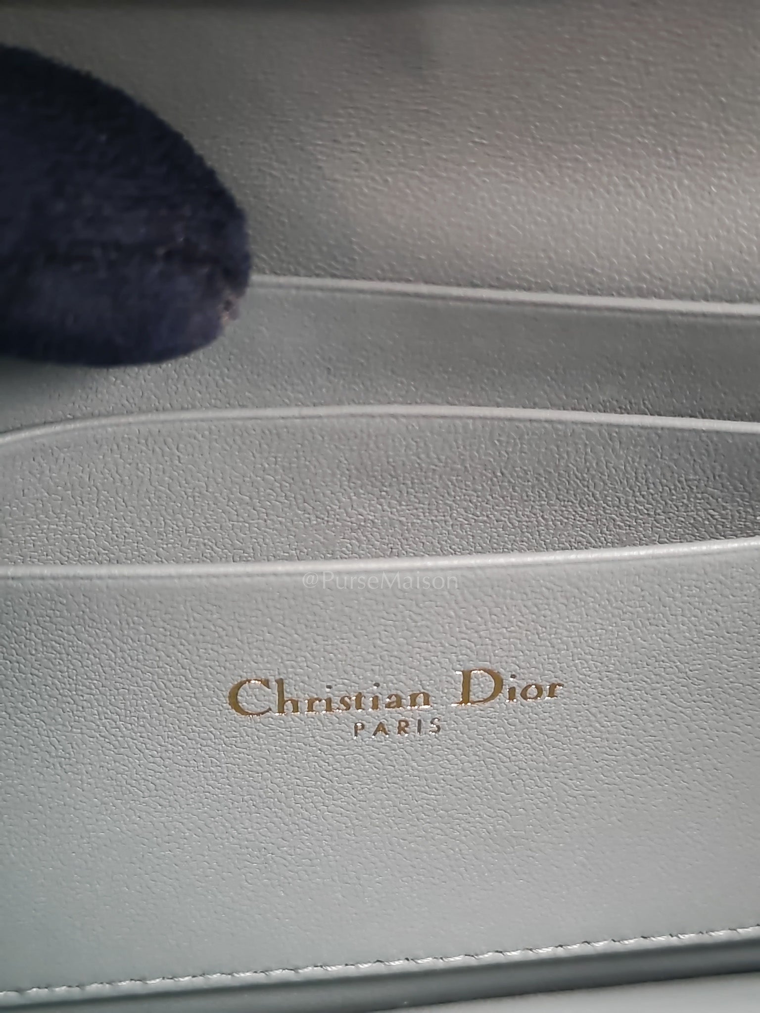 My Dior Mini Top Handle Bag in Cloud Blue Cannage Lambskin Leather Light Gold Hardware