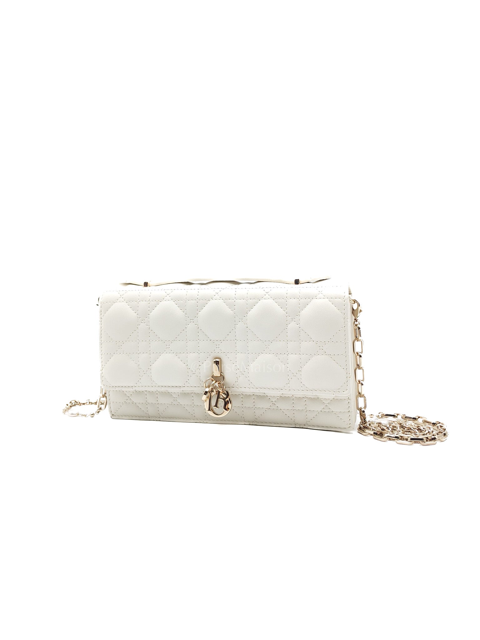 My Dior Mini Top Handle Bag in White Cannage Lambskin Leather