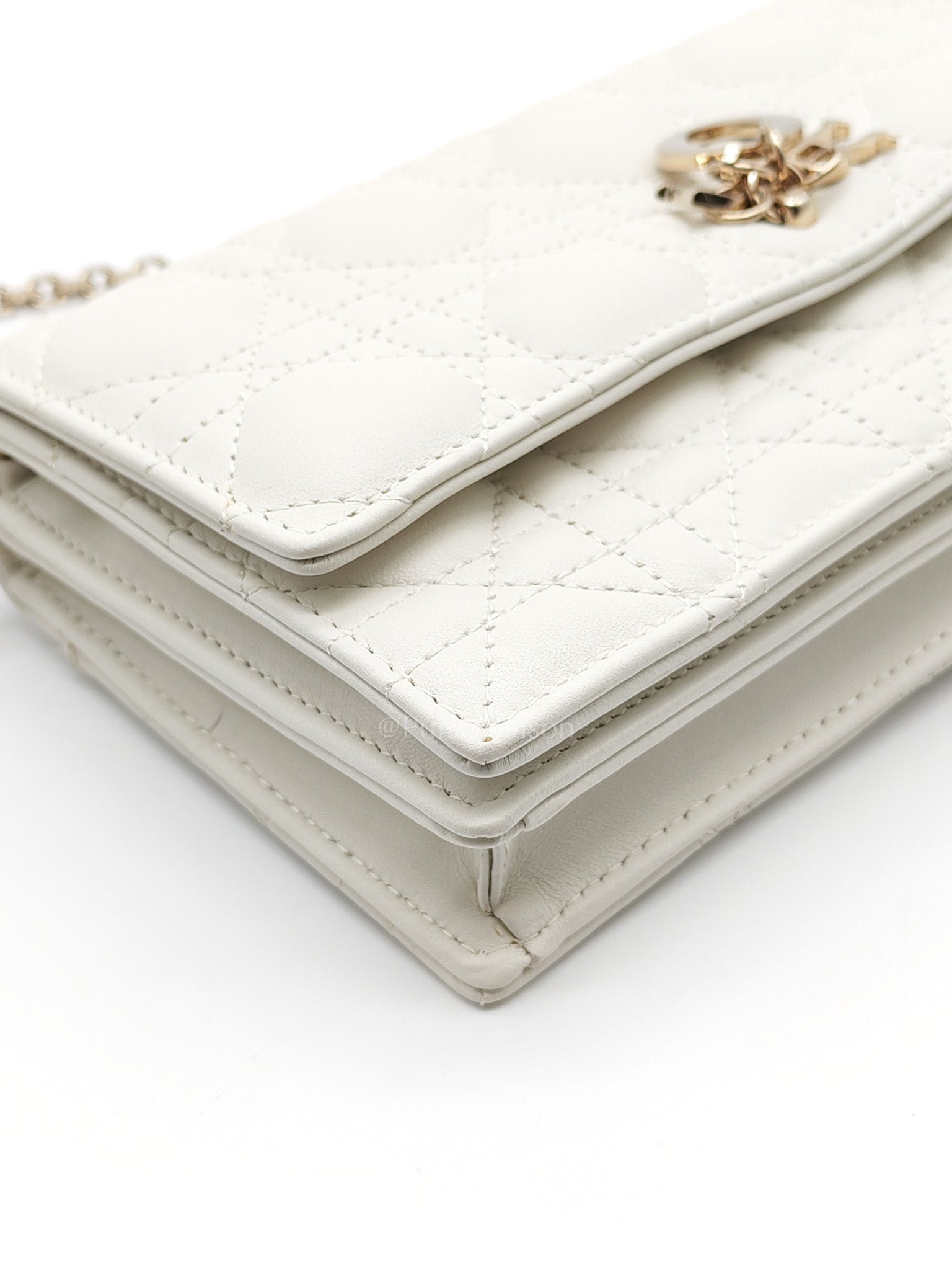 My Dior Mini Top Handle Bag in White Cannage Lambskin Leather