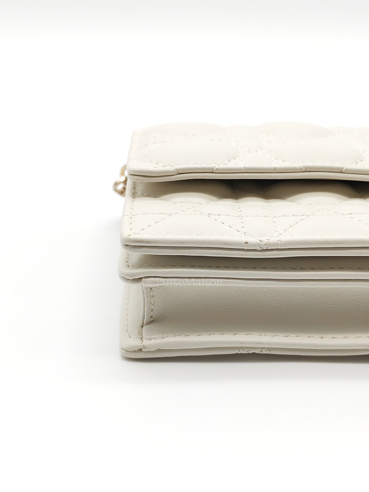My Dior Mini Top Handle Bag in White Cannage Lambskin Leather