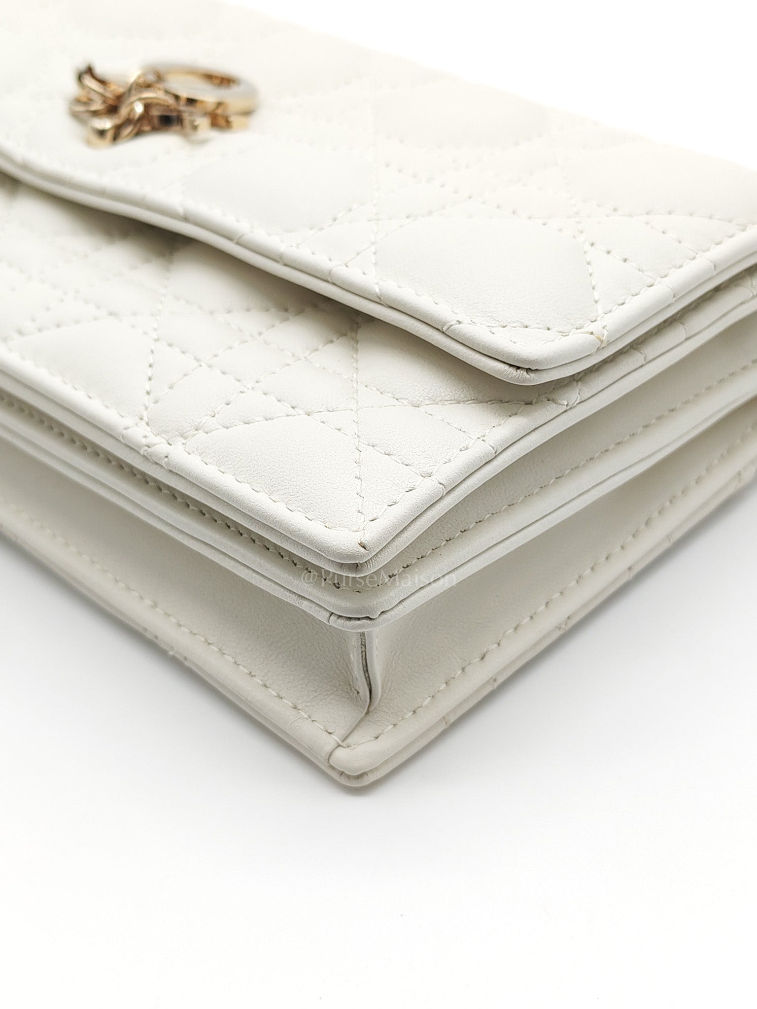 My Dior Mini Top Handle Bag in White Cannage Lambskin Leather
