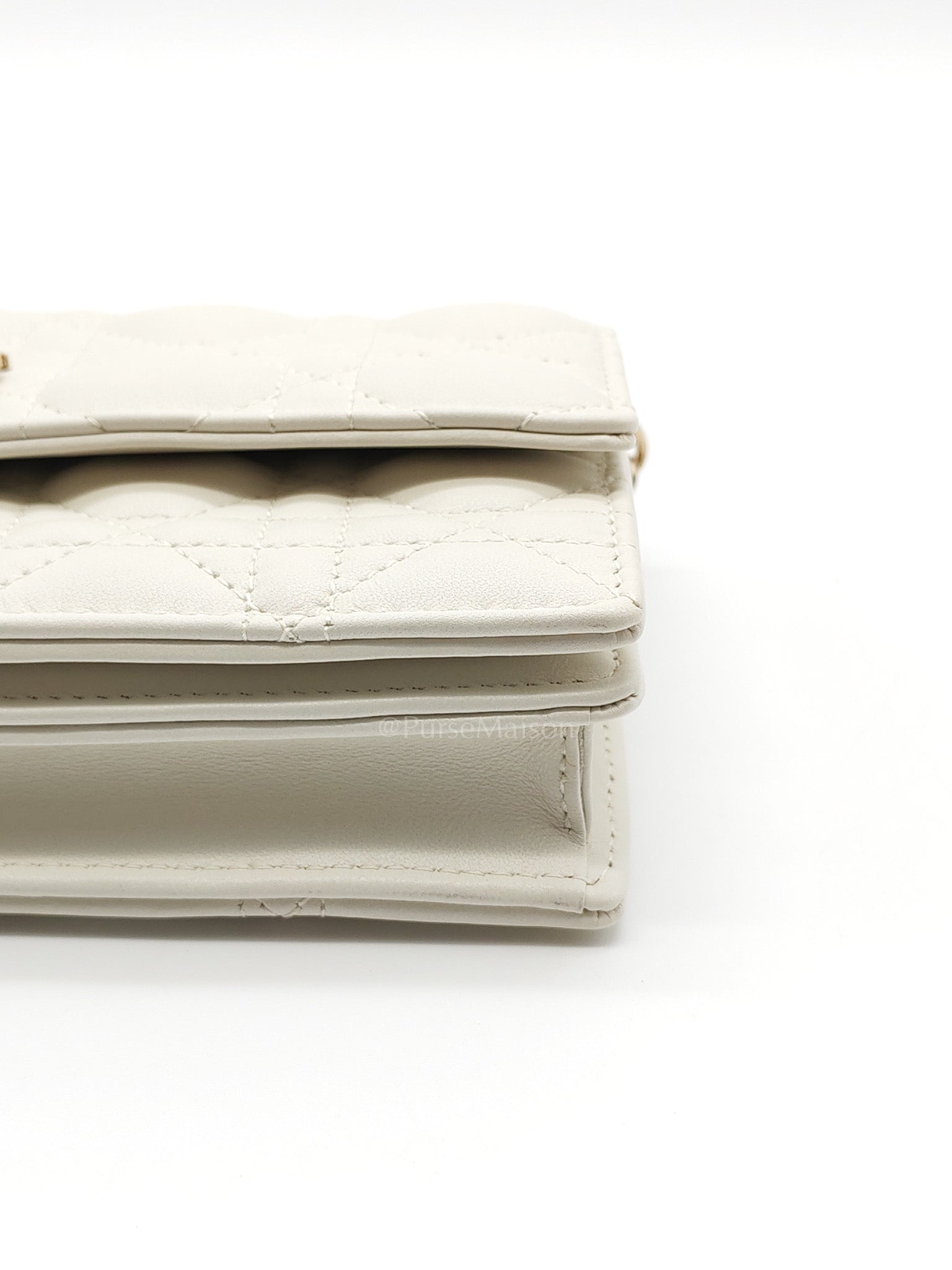My Dior Mini Top Handle Bag in White Cannage Lambskin Leather