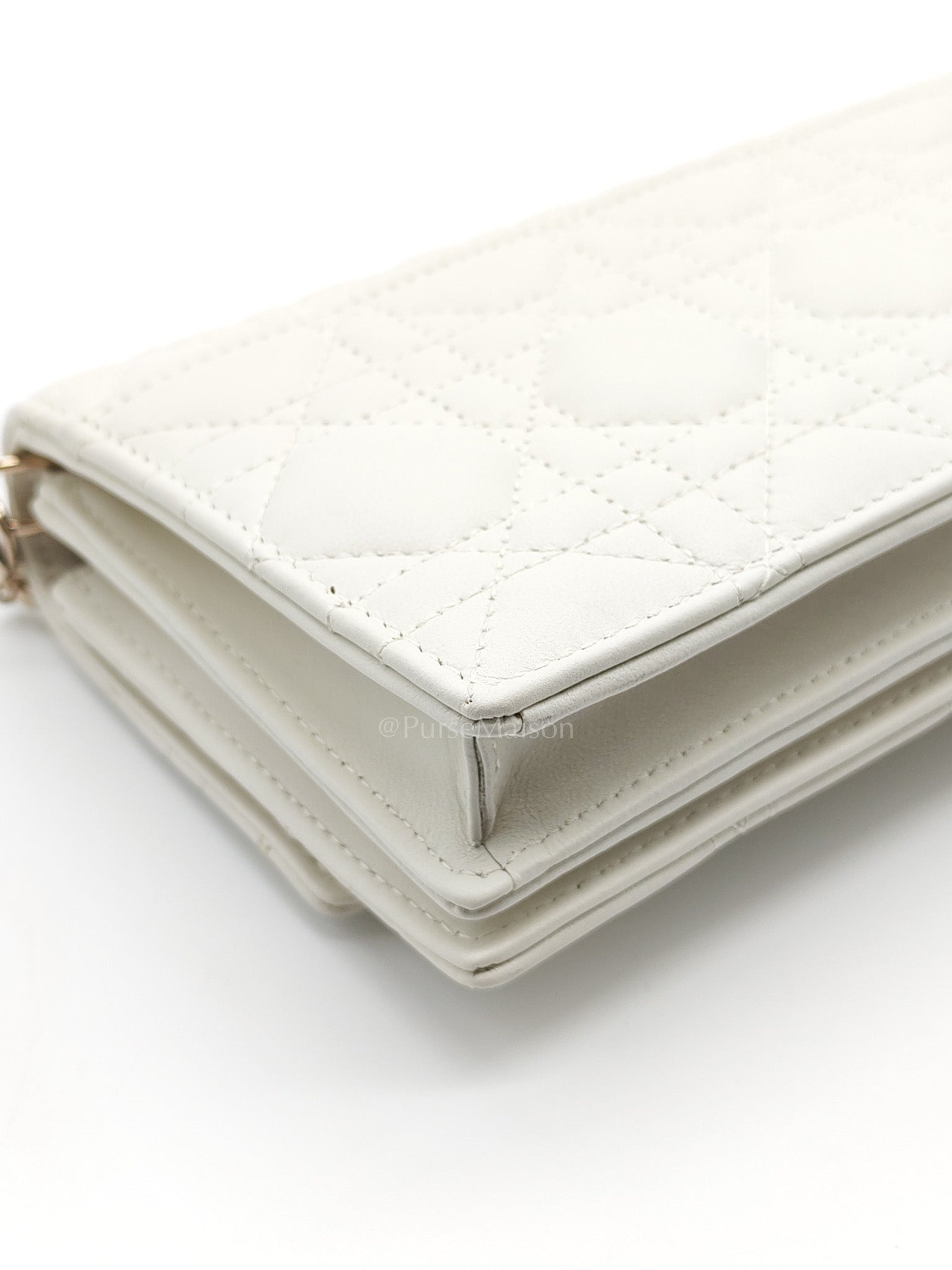 My Dior Mini Top Handle Bag in White Cannage Lambskin Leather