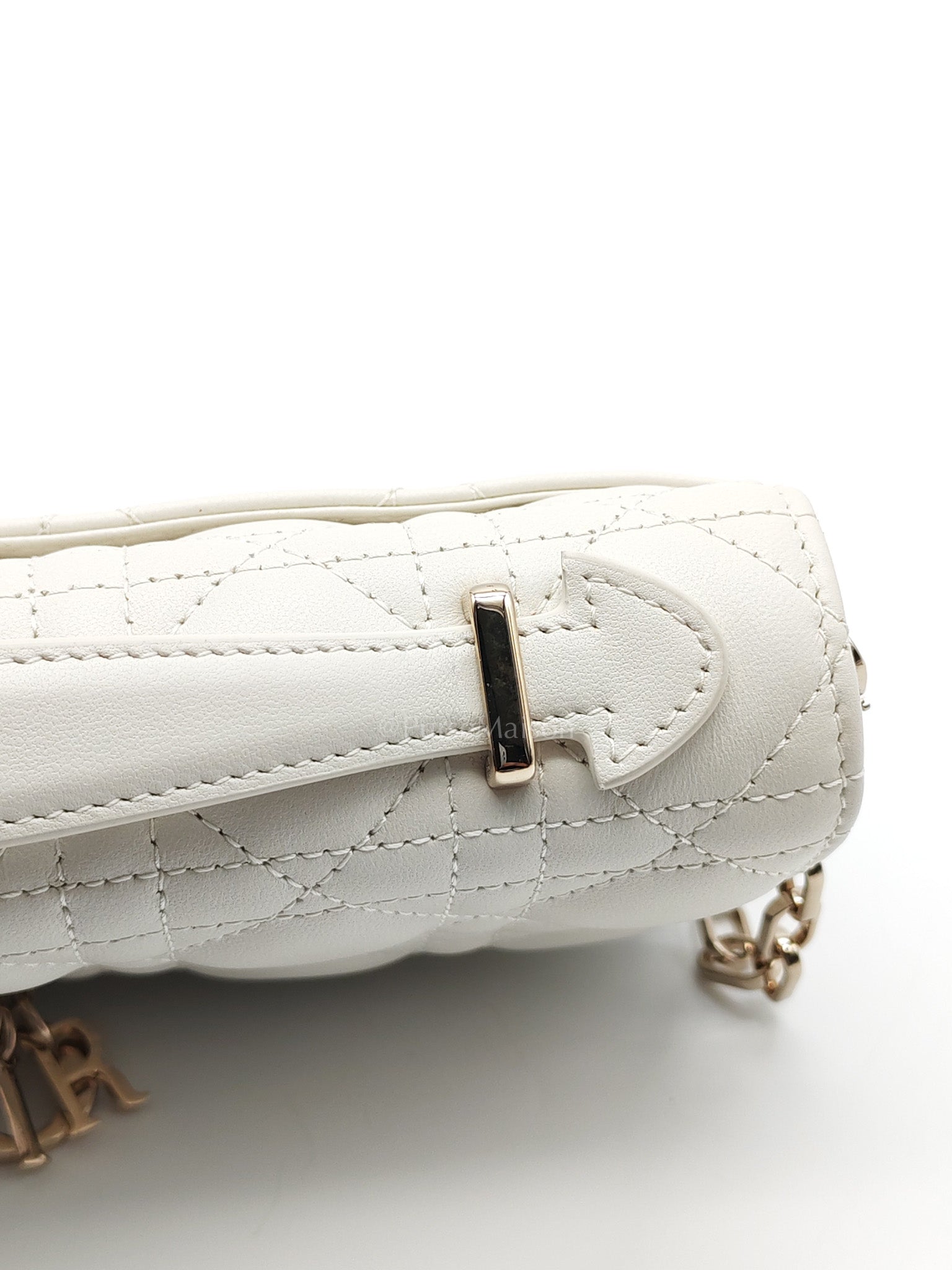 My Dior Mini Top Handle Bag in White Cannage Lambskin Leather