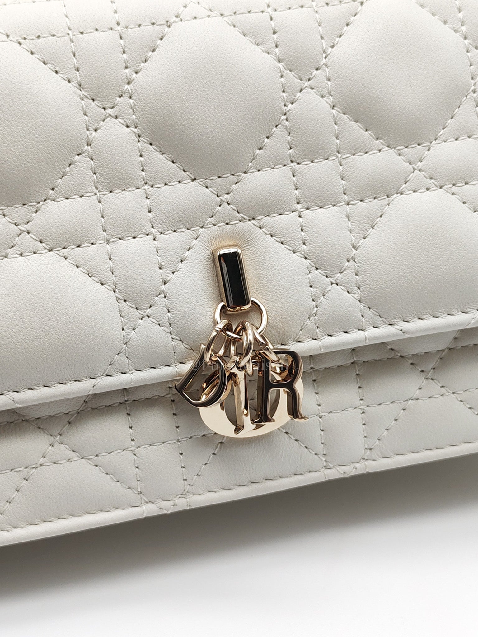 My Dior Mini Top Handle Bag in White Cannage Lambskin Leather