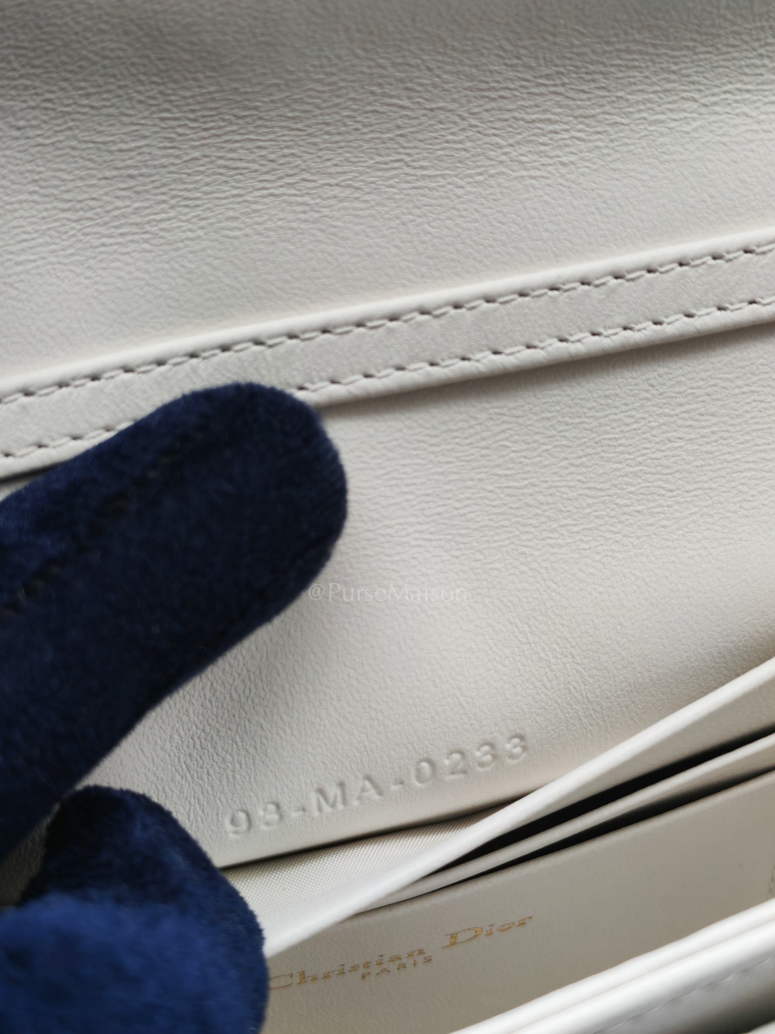 My Dior Mini Top Handle Bag in White Cannage Lambskin Leather