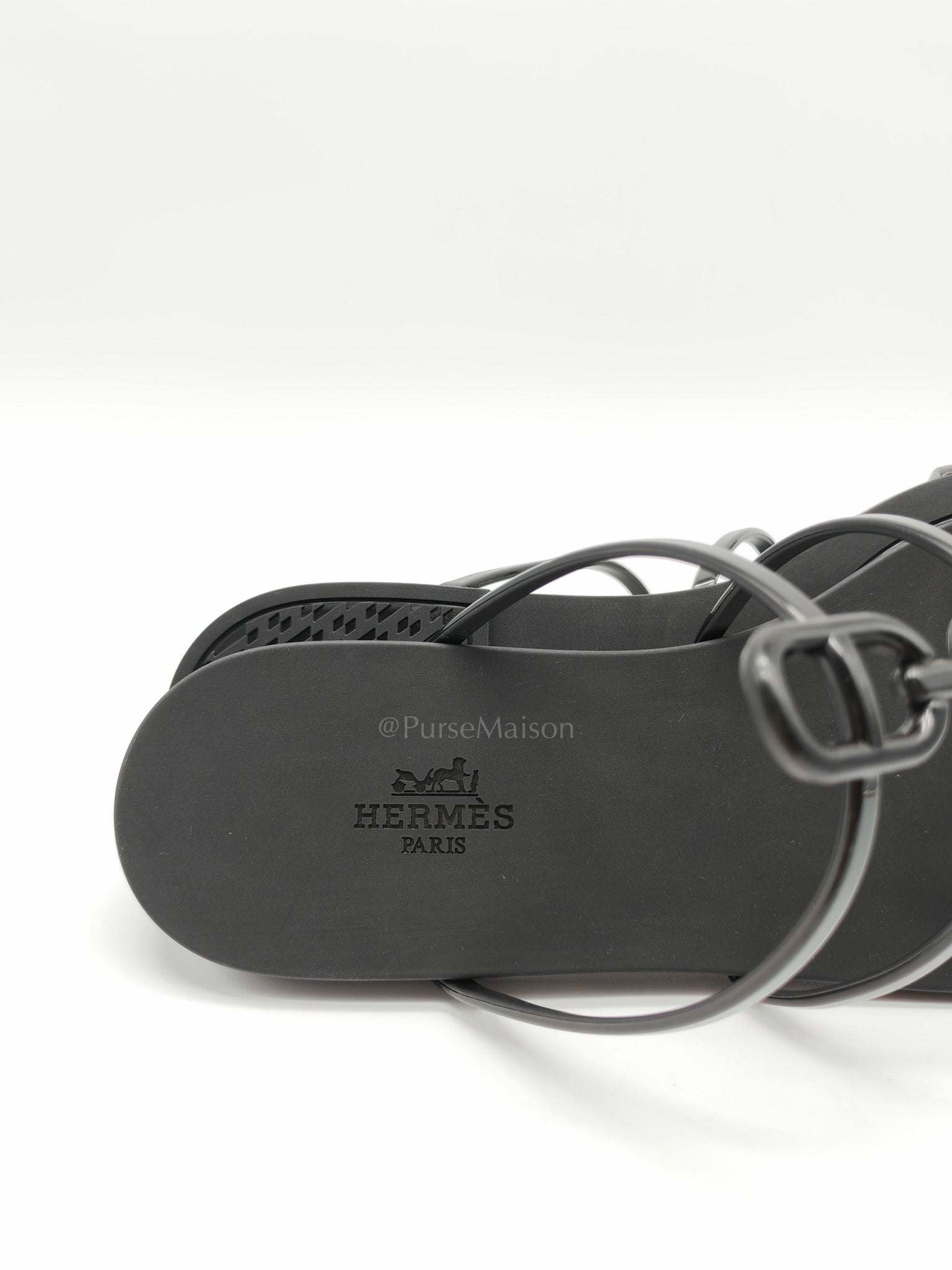 Mykonos Rubber Sandals in Black/Noir Size 38 EU (24 cm)