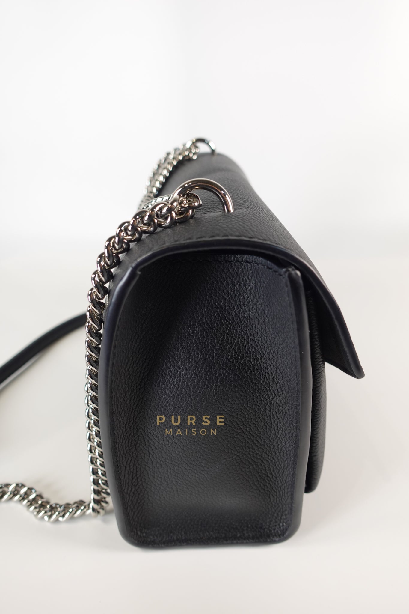 Mylockme BB Chain Bag in Noir Empreinte Leather (Microchip) | Purse Maison Luxury Bags Shop