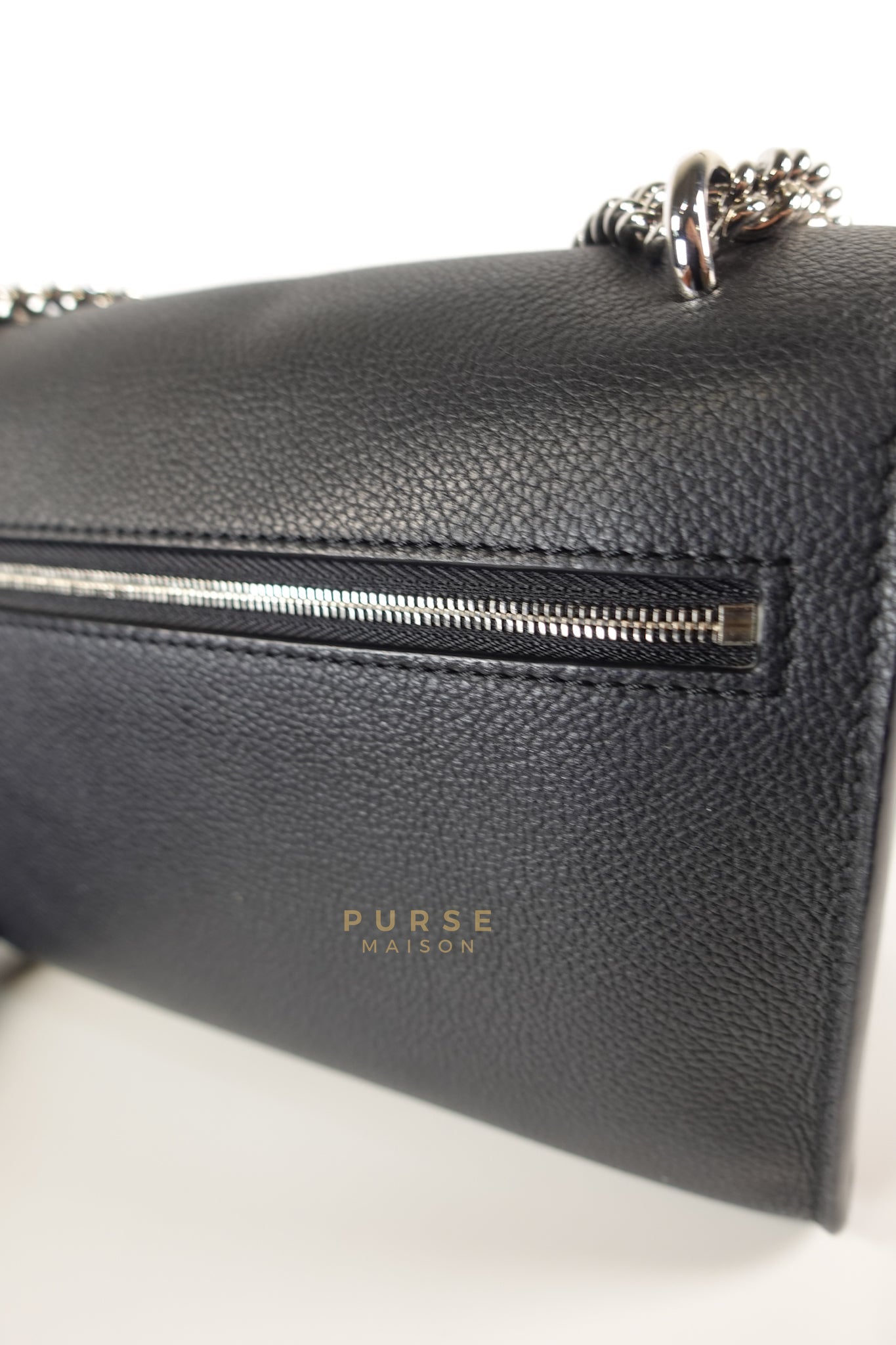 Mylockme BB Chain Bag in Noir Empreinte Leather (Microchip) | Purse Maison Luxury Bags Shop