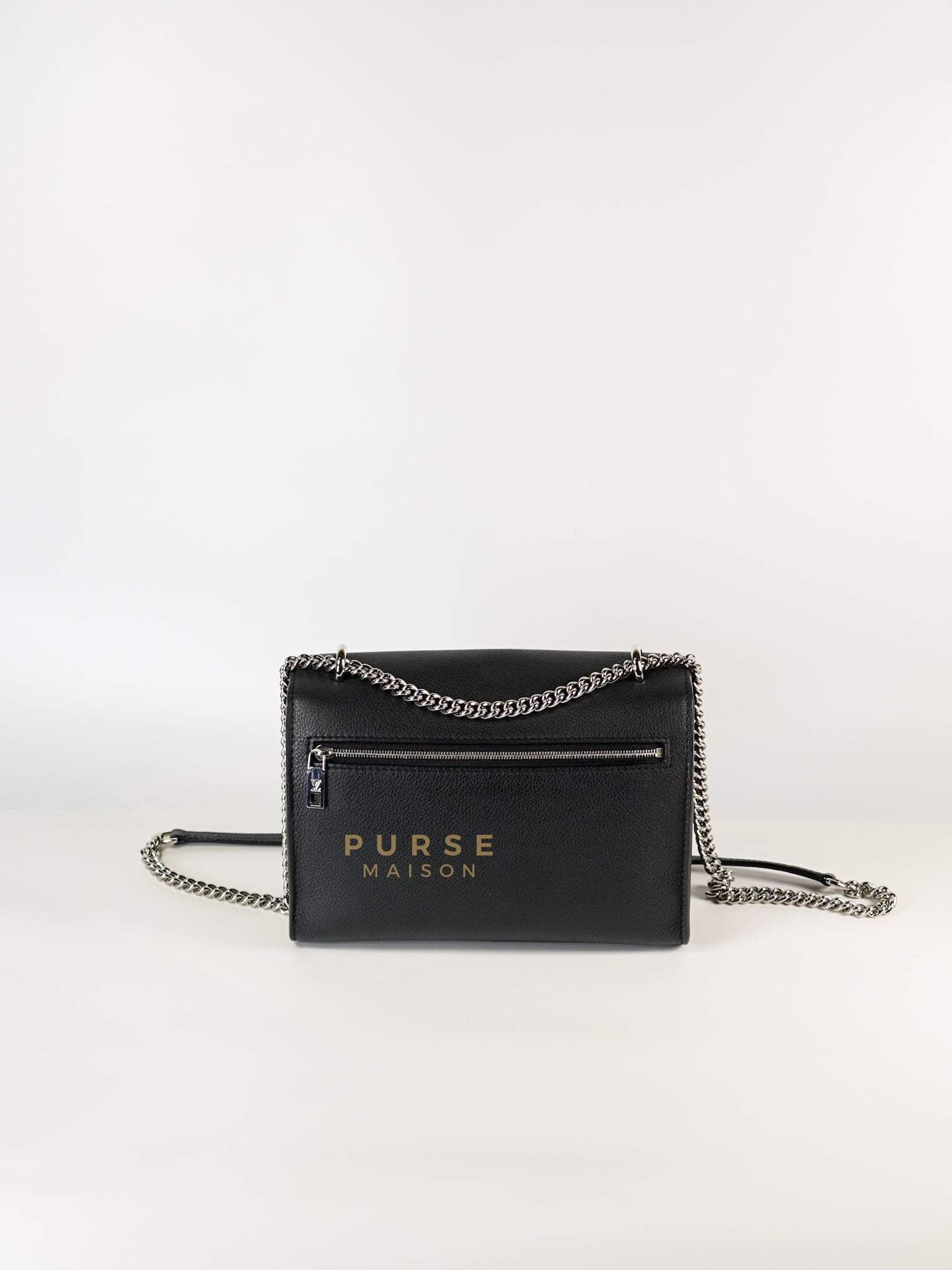 Mylockme BB Chain Bag in Noir Empreinte Leather (Microchip) | Purse Maison Luxury Bags Shop