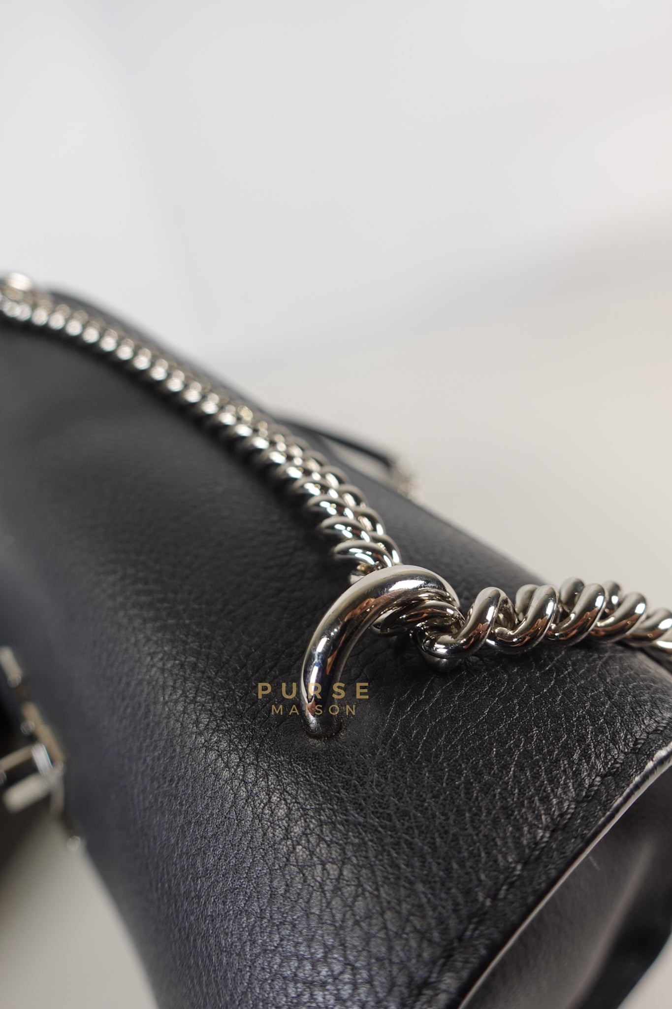 Mylockme BB Chain Bag in Noir Empreinte Leather (Microchip) | Purse Maison Luxury Bags Shop