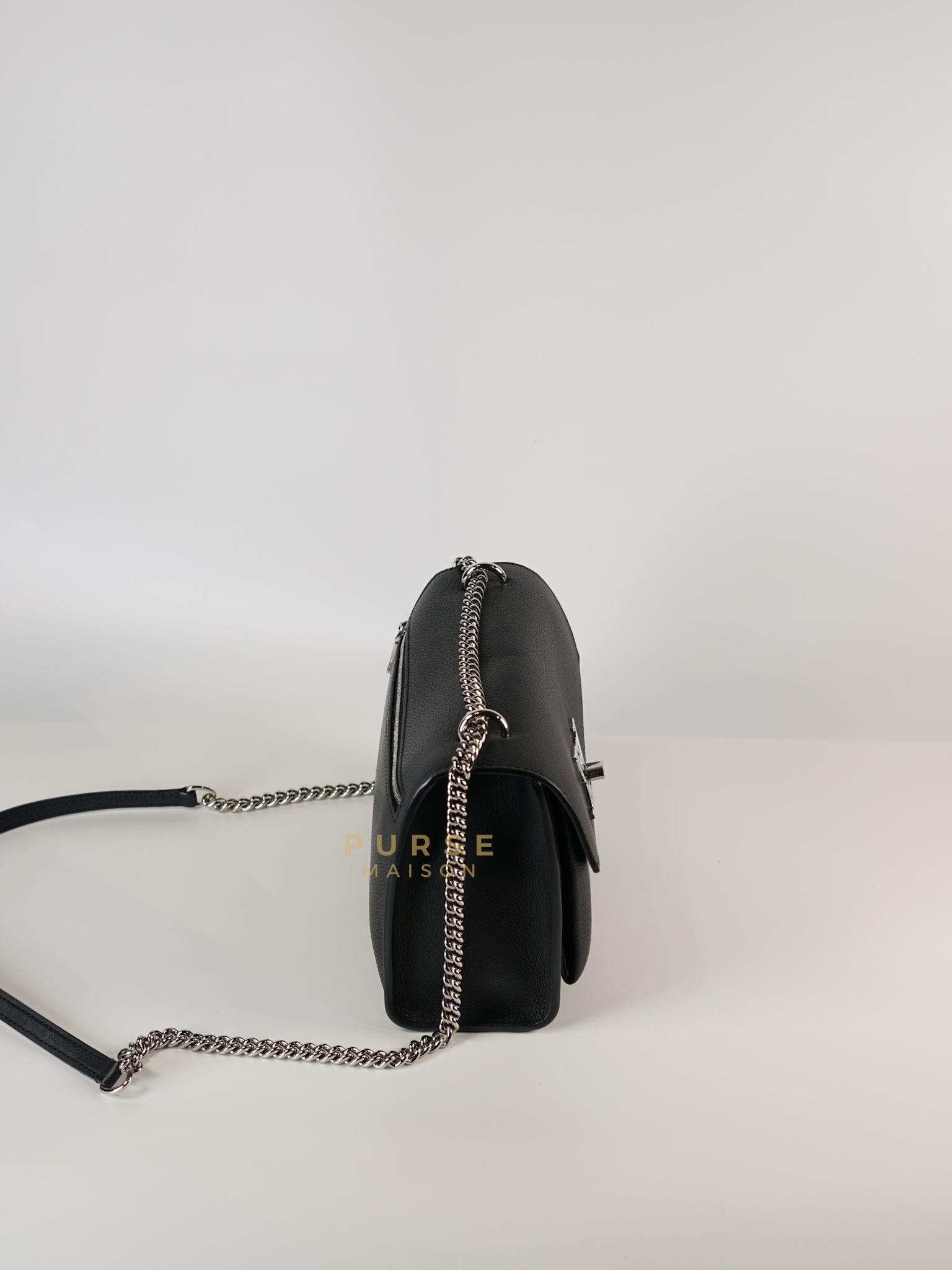 Mylockme BB Chain Bag in Noir Empreinte Leather (Microchip) | Purse Maison Luxury Bags Shop