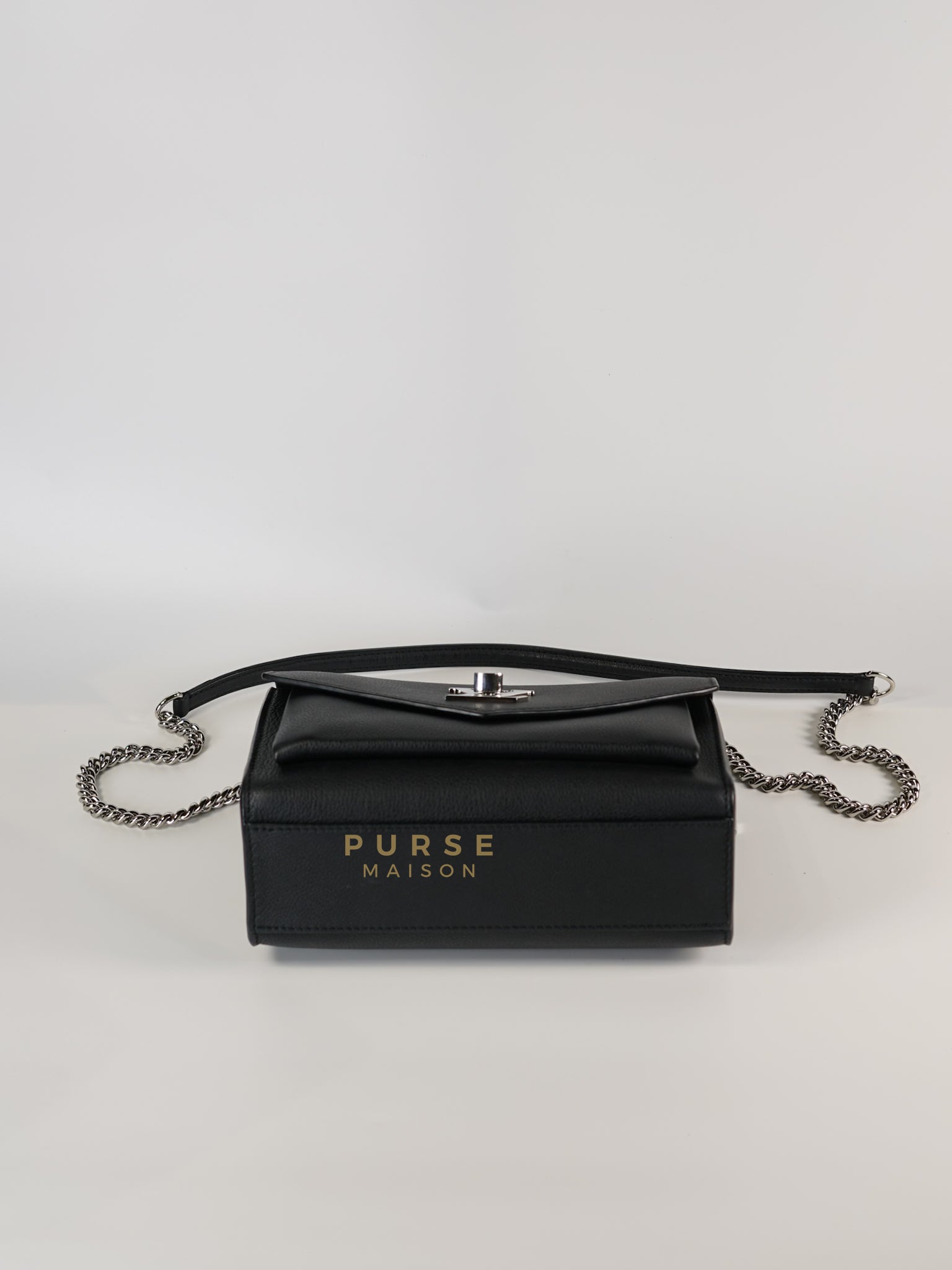 Mylockme BB Chain Bag in Noir Empreinte Leather (Microchip) | Purse Maison Luxury Bags Shop